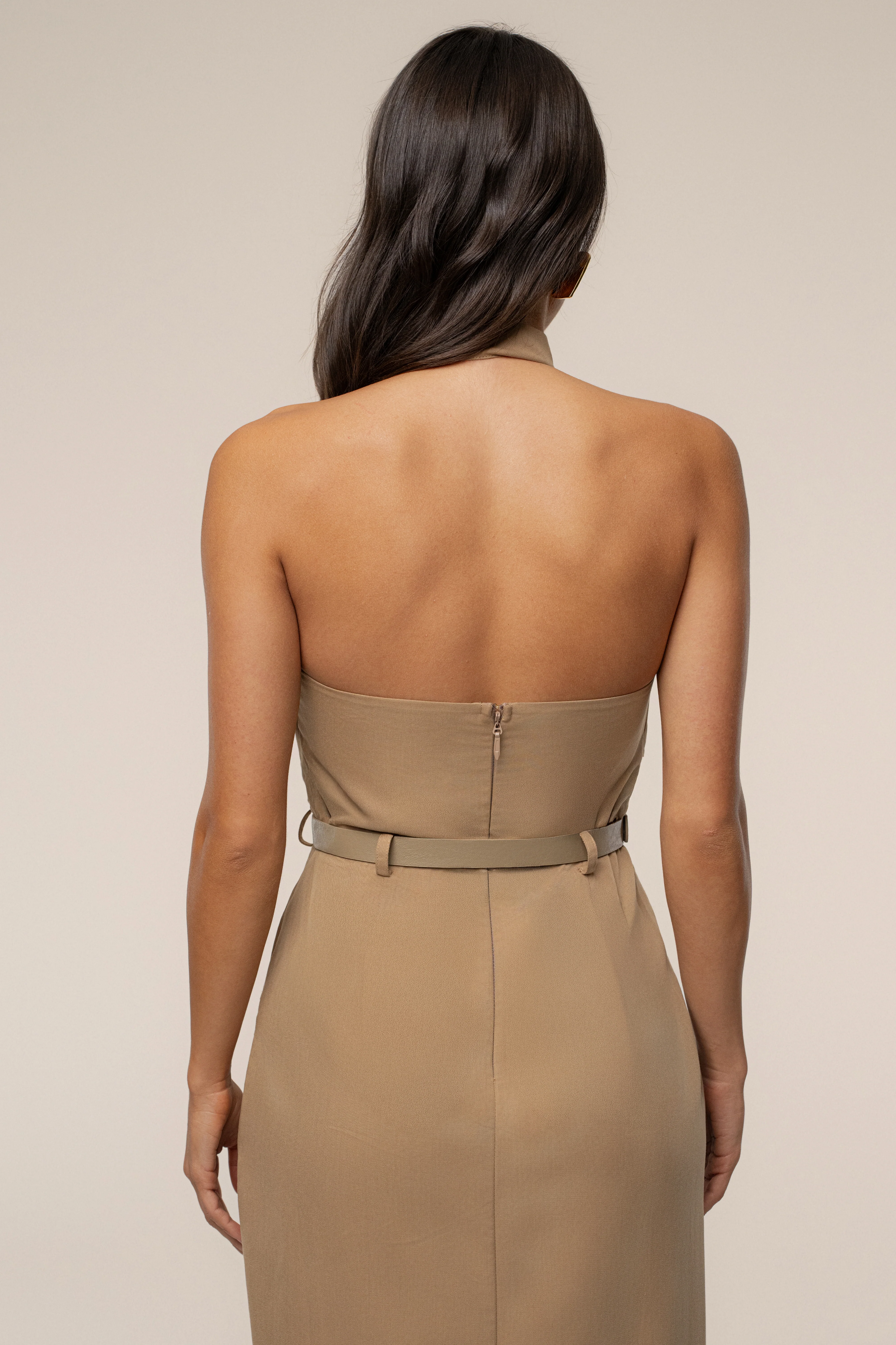 Tan Aria Keyhole Maxi Dress - Image 8