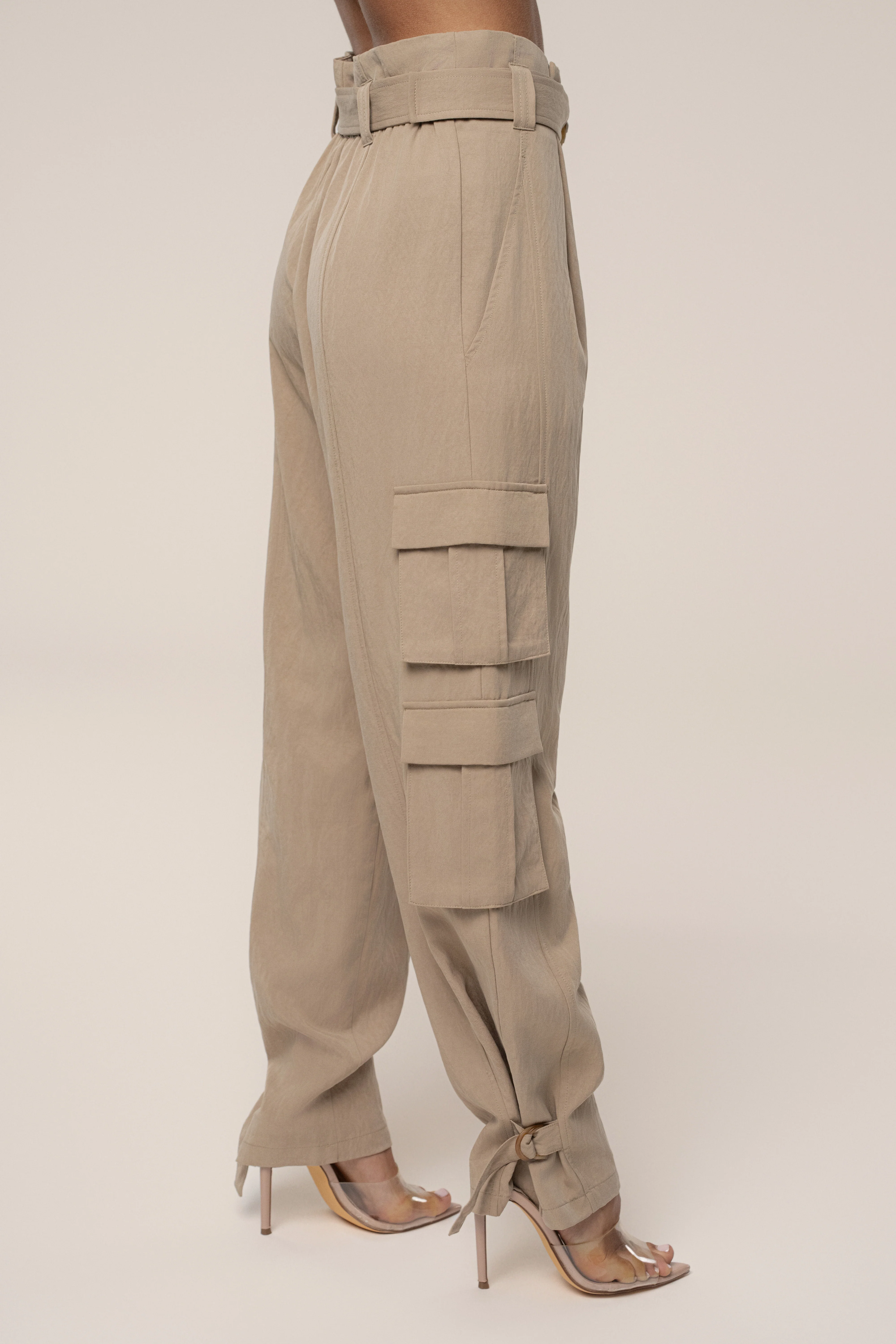 Tan Boundless Belted Cargo Pants - Image 4