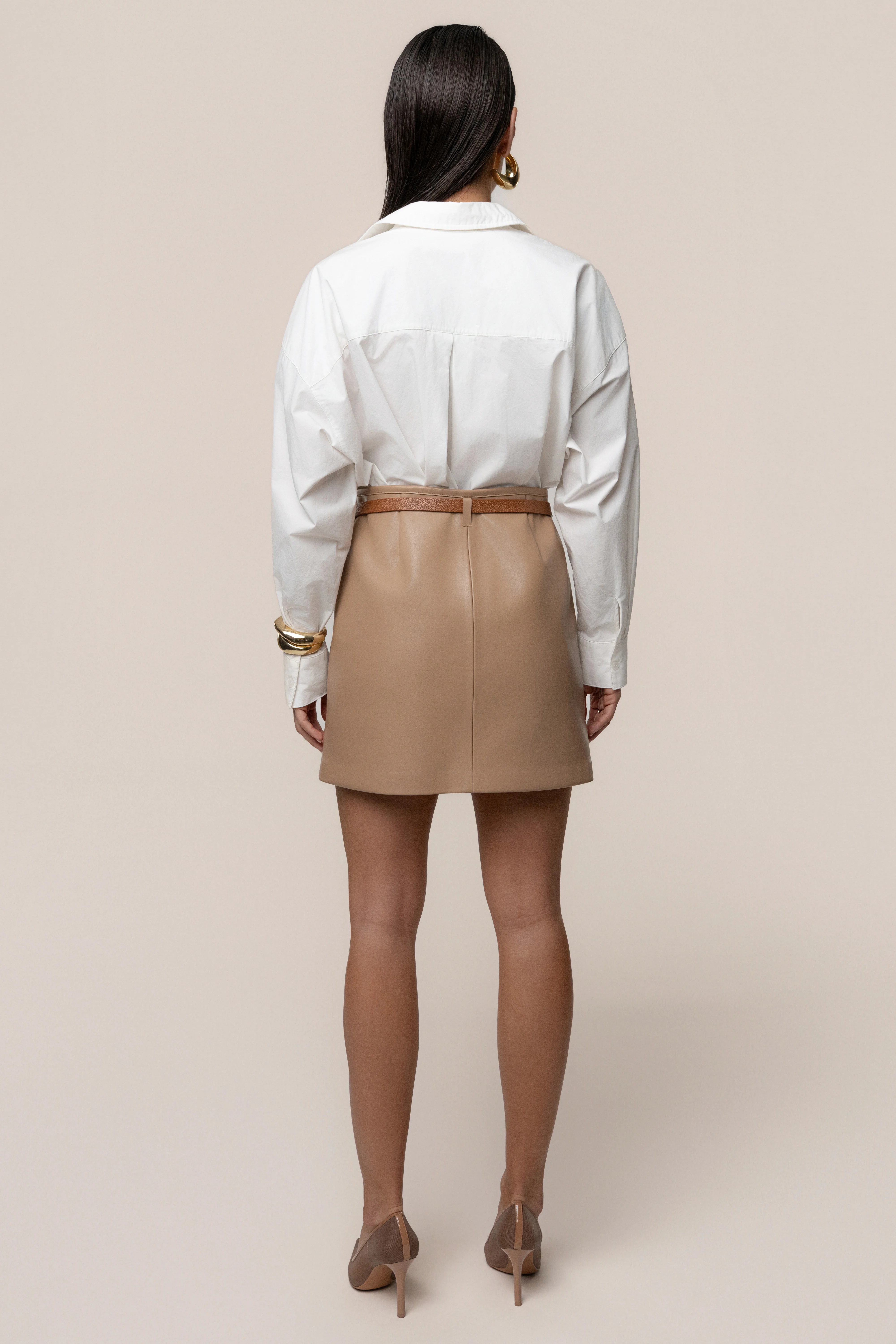 Tan Brew Bliss Belted Skirt - Image 11