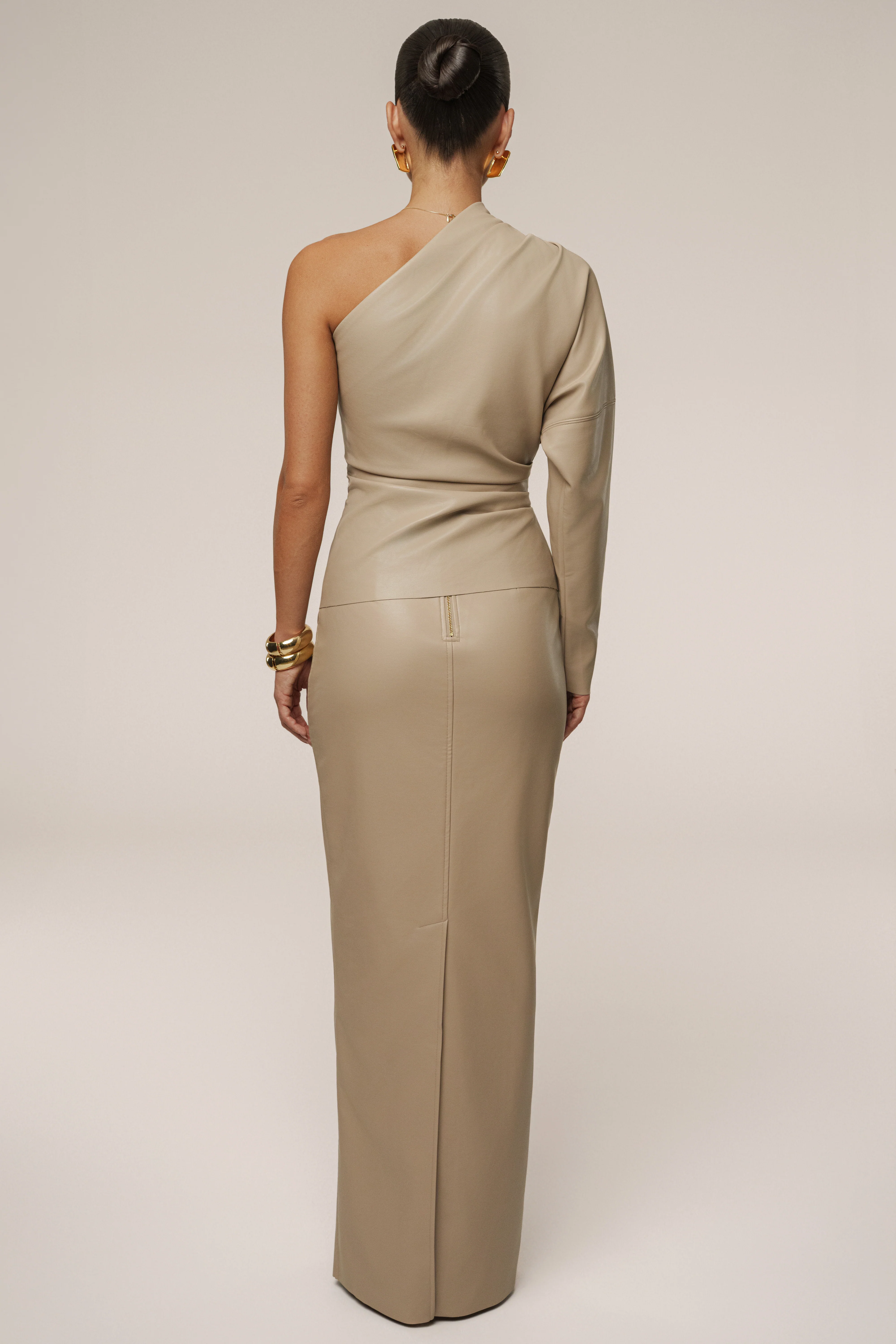 Tan Demi One Shoulder Top - Image 13