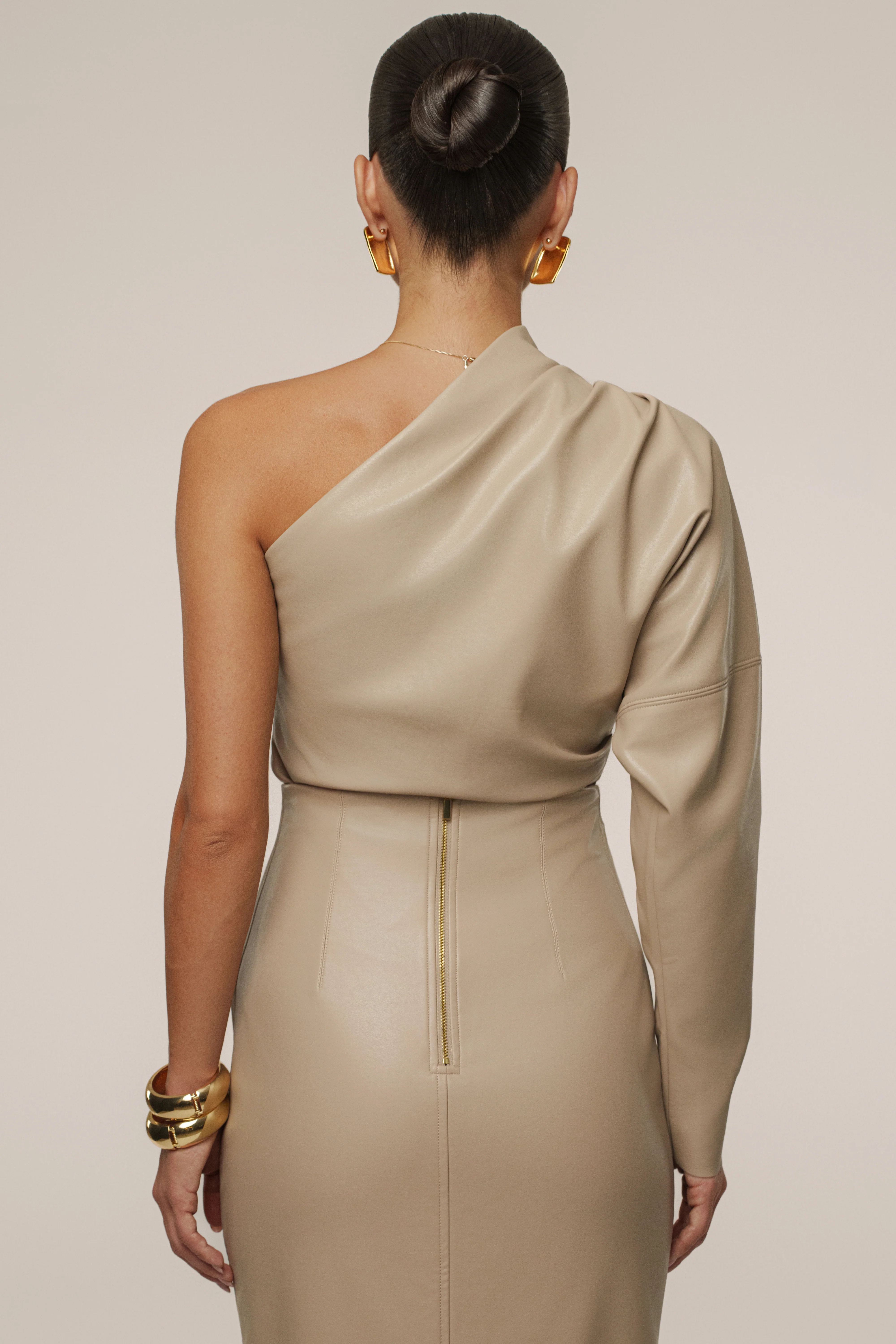 Tan Demi One Shoulder Top - Image 14