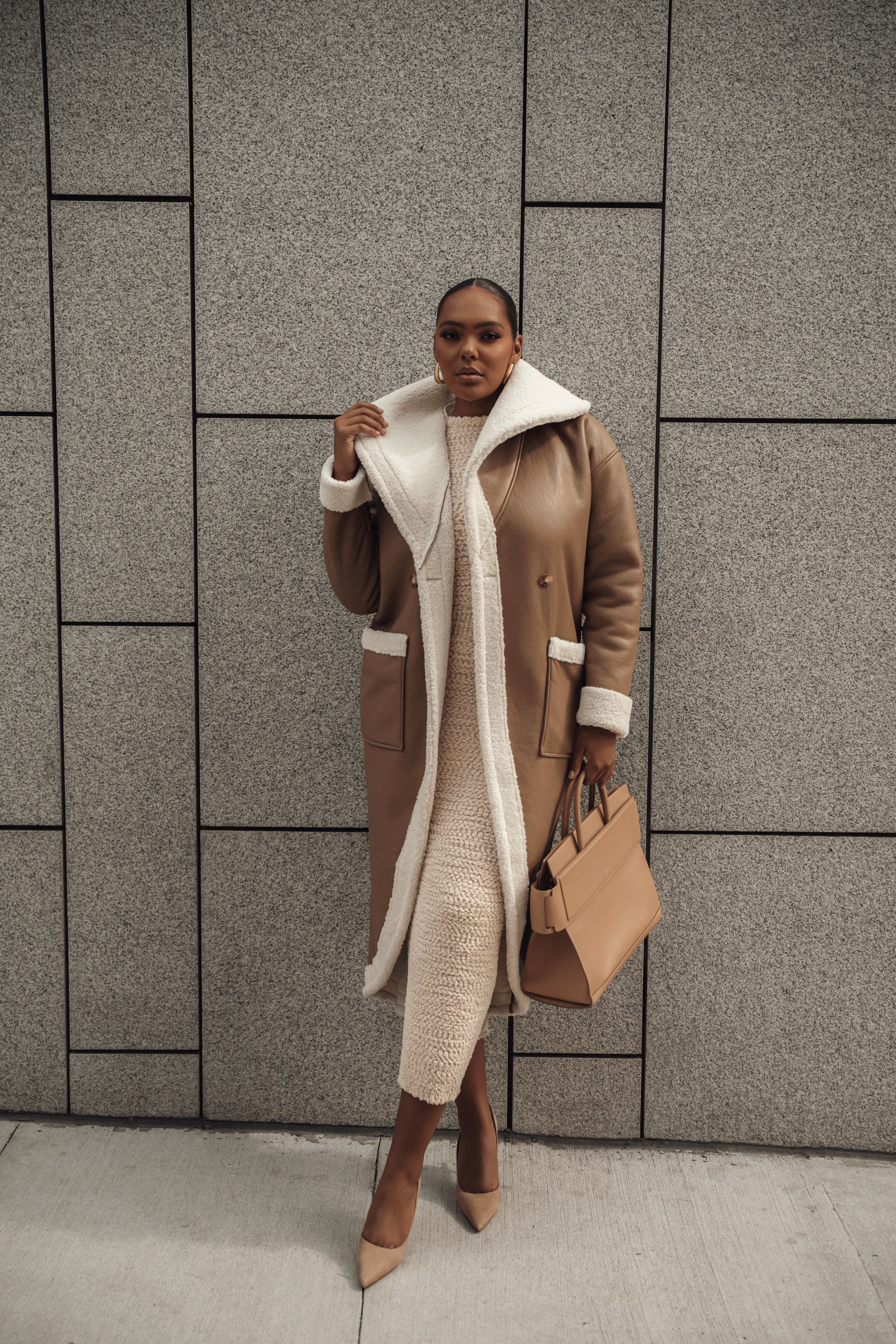 Tan Jaida Reversible Teddy Coat - Image 11