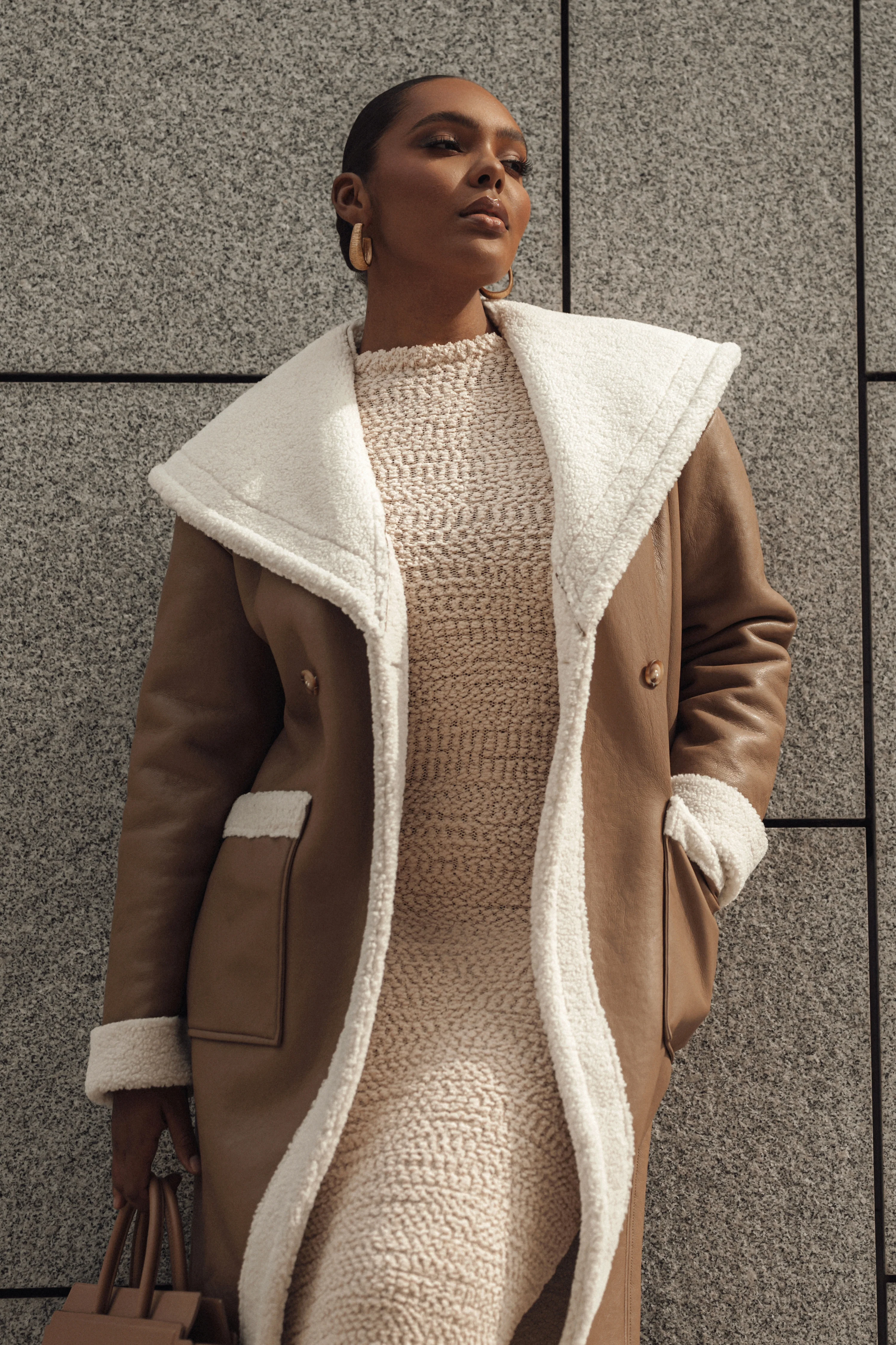 Tan Jaida Reversible Teddy Coat - Image 12