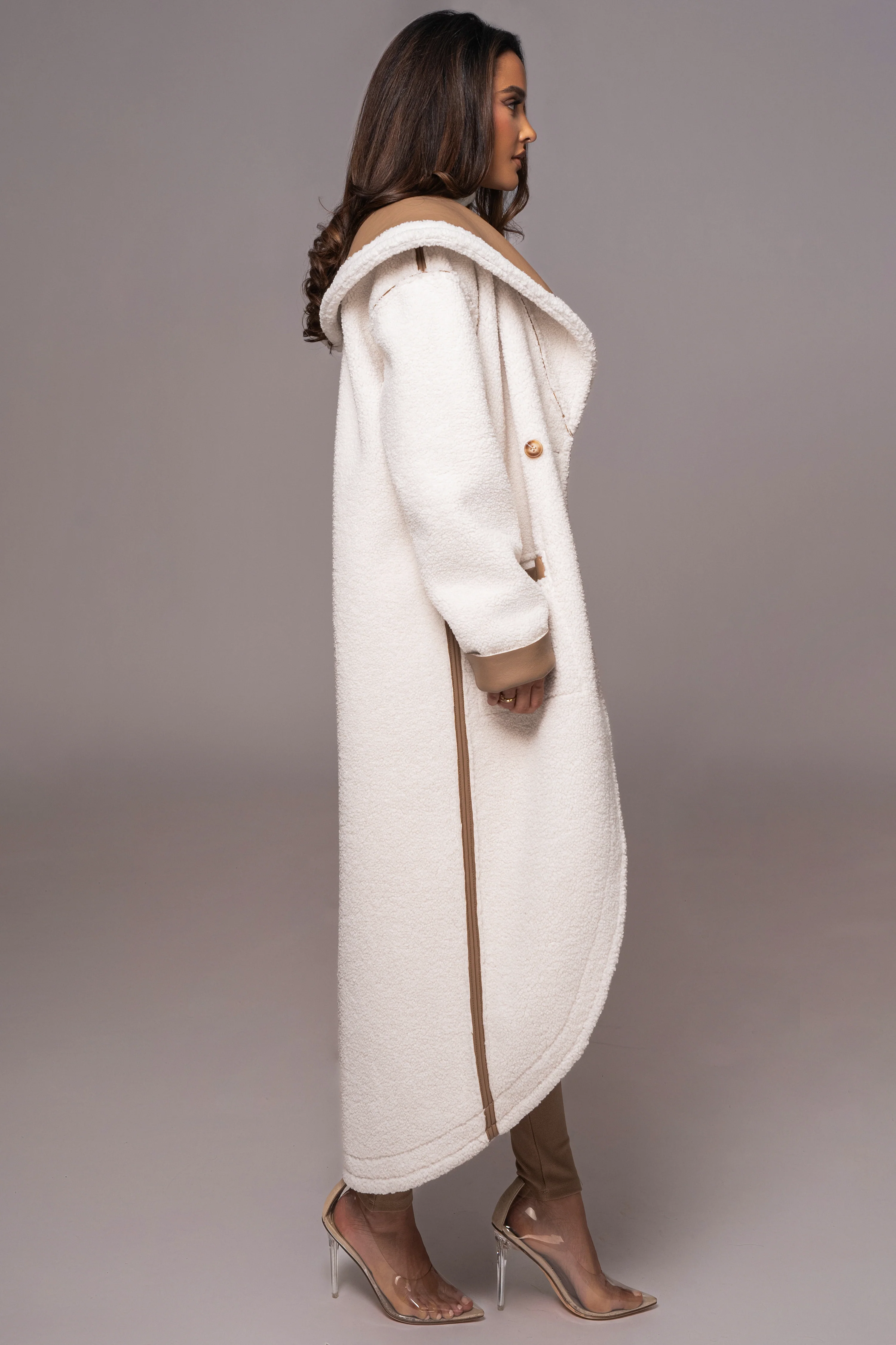 Tan Jaida Reversible Teddy Coat - Image 14