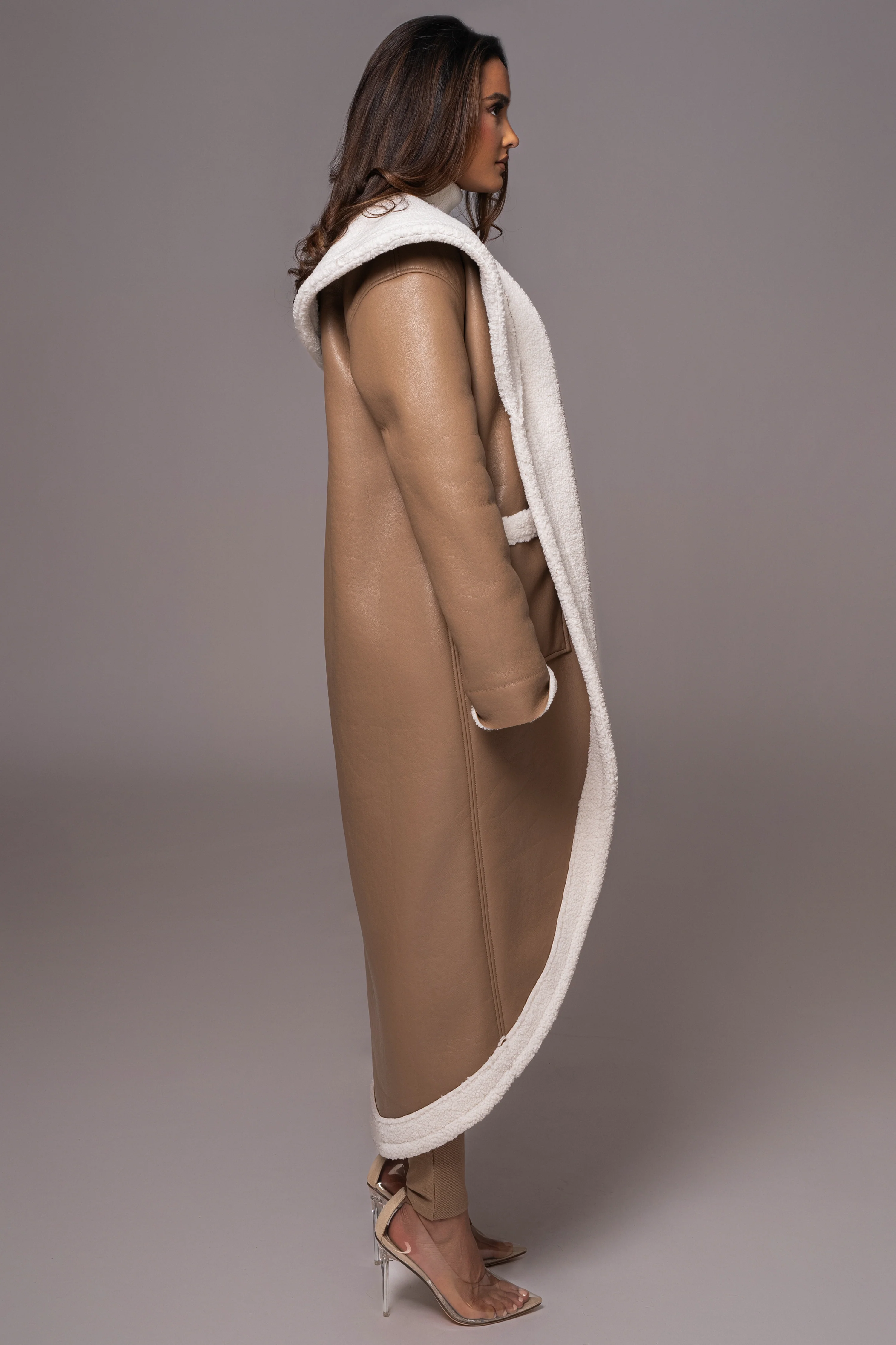 Tan Jaida Reversible Teddy Coat - Image 16