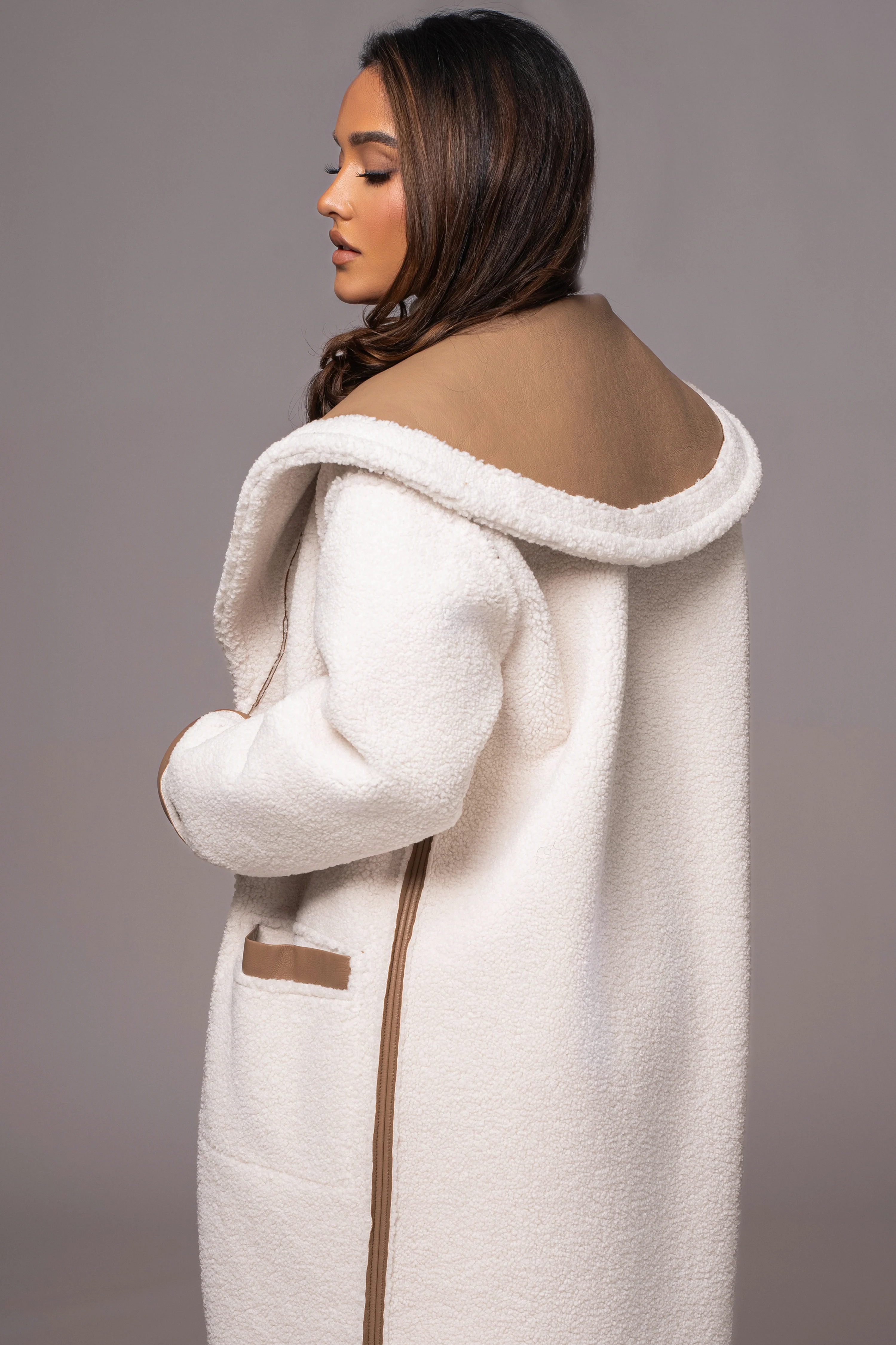 Tan Jaida Reversible Teddy Coat - Image 17