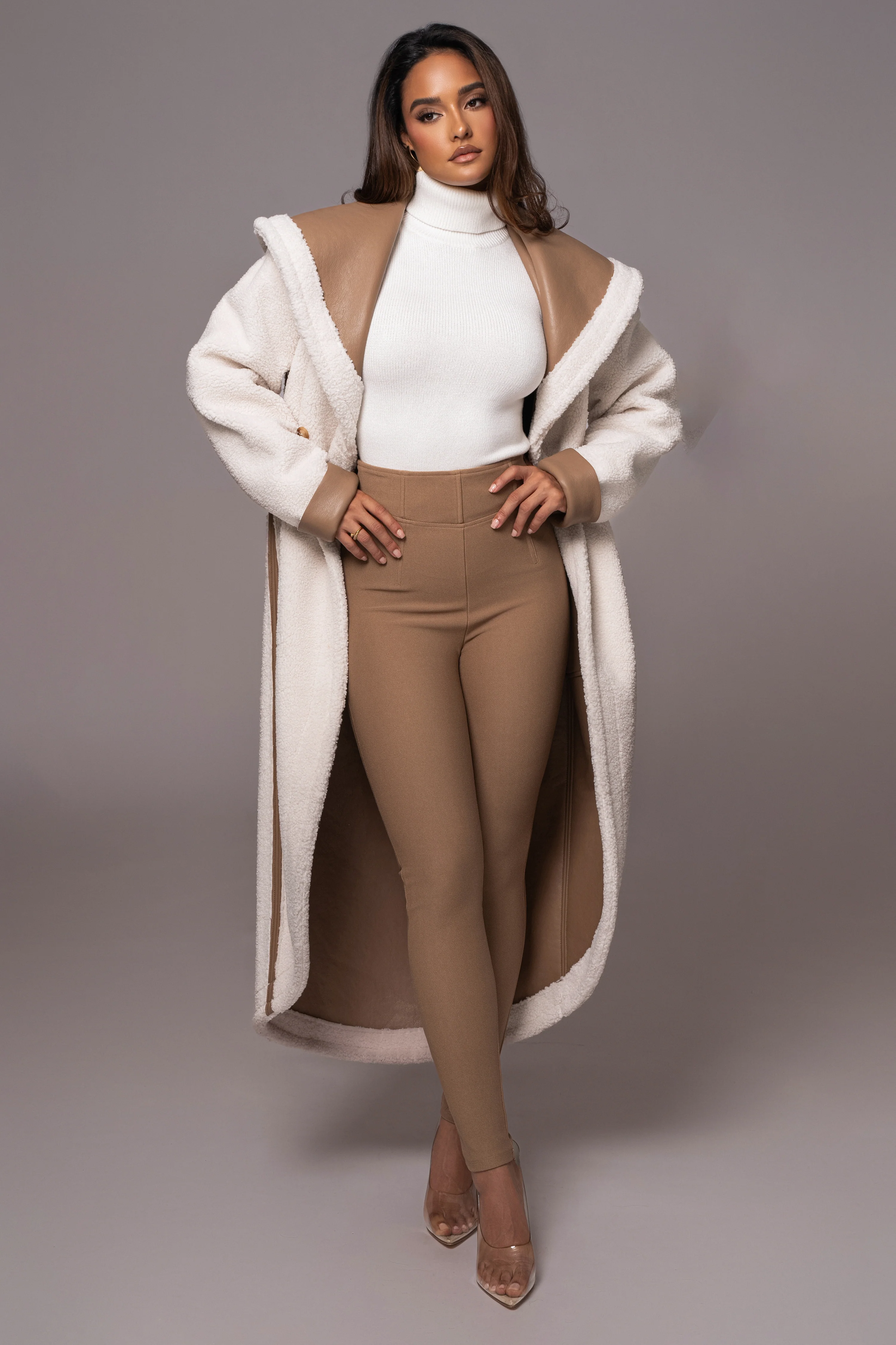 Tan Jaida Reversible Teddy Coat - Image 18