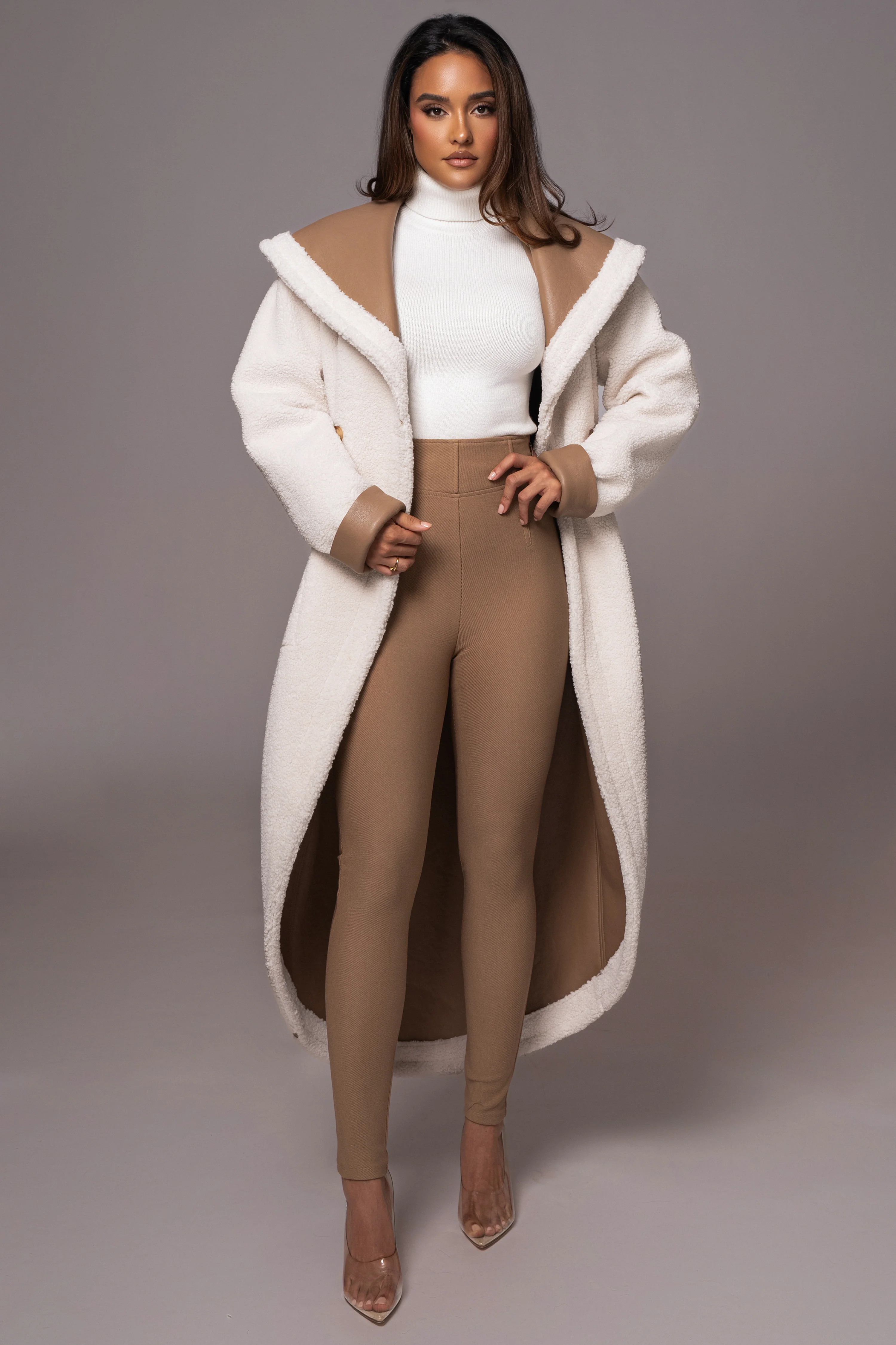 Tan Jaida Reversible Teddy Coat - Image 22