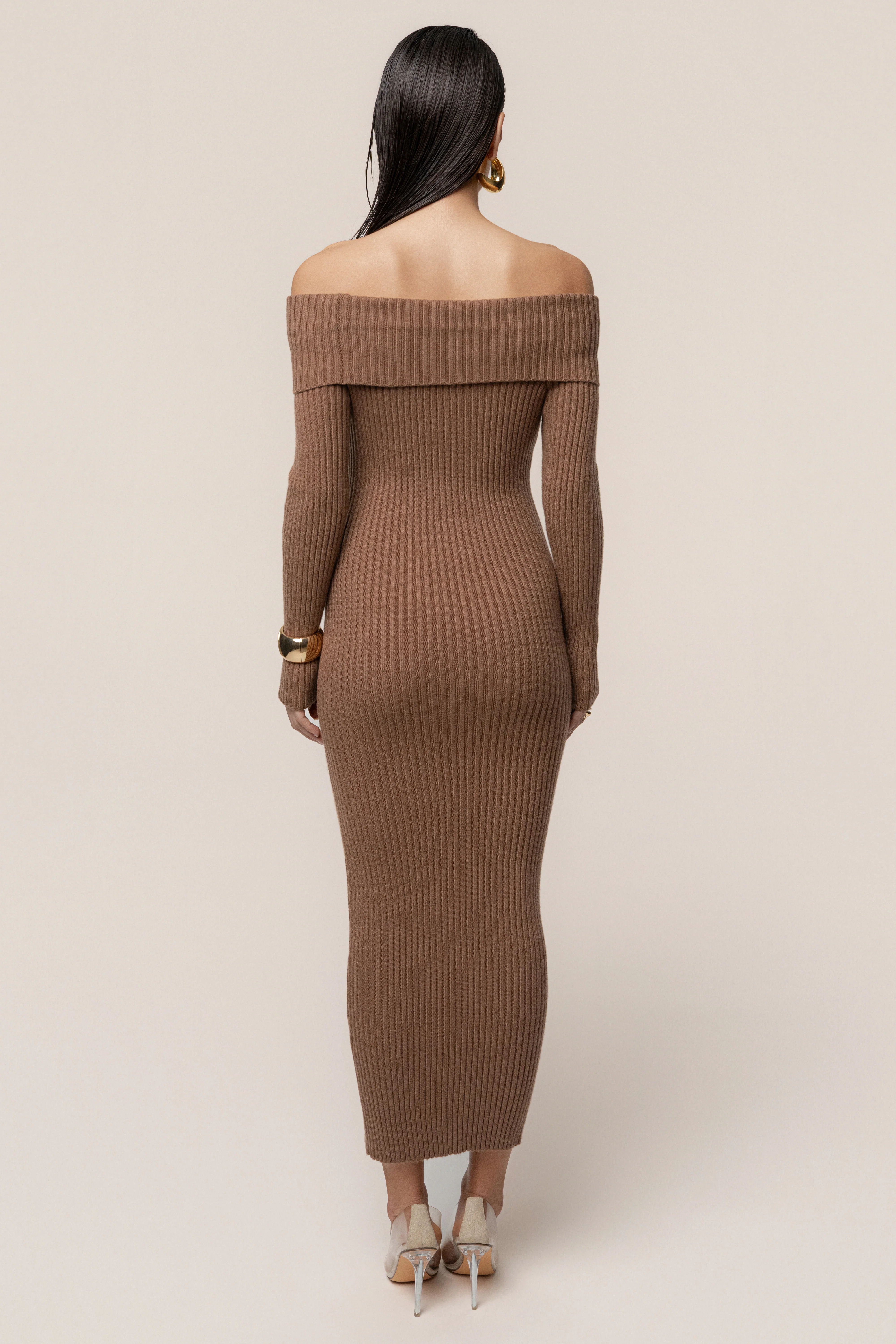Tan Kira Ribbed Midi Dress - Image 13
