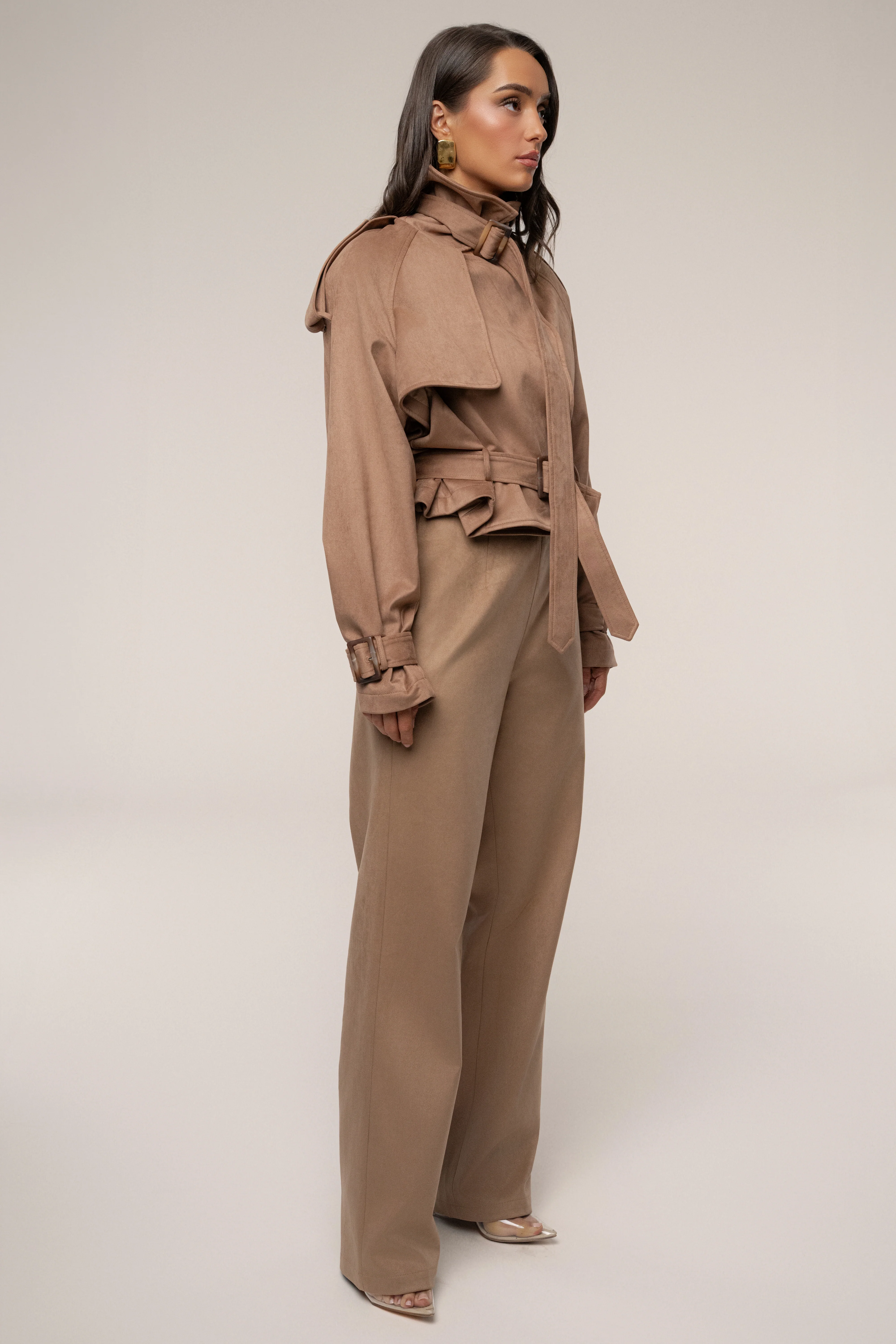 Tan Latte Cropped Jacket - Image 10
