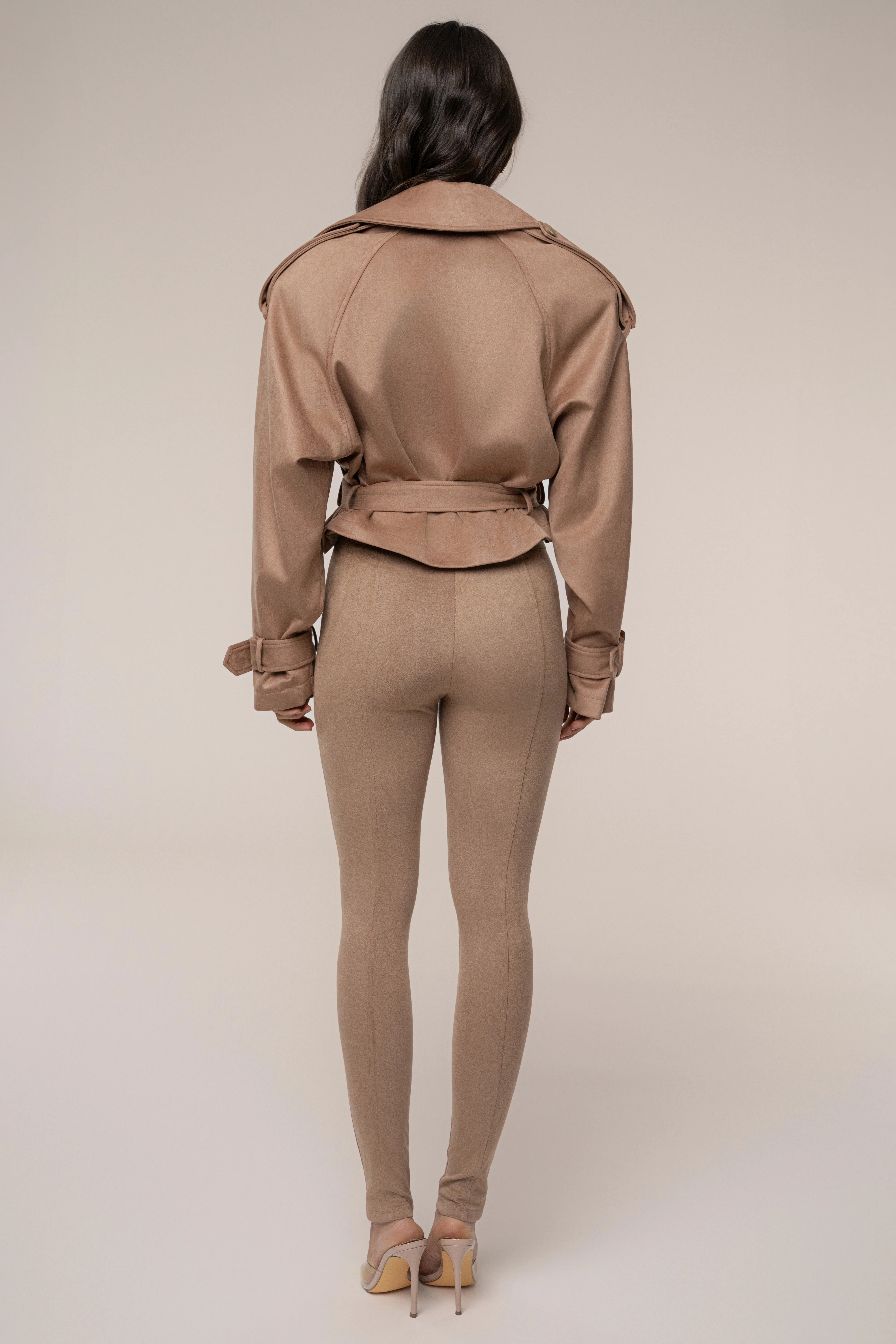 Tan Latte Cropped Jacket - Image 13