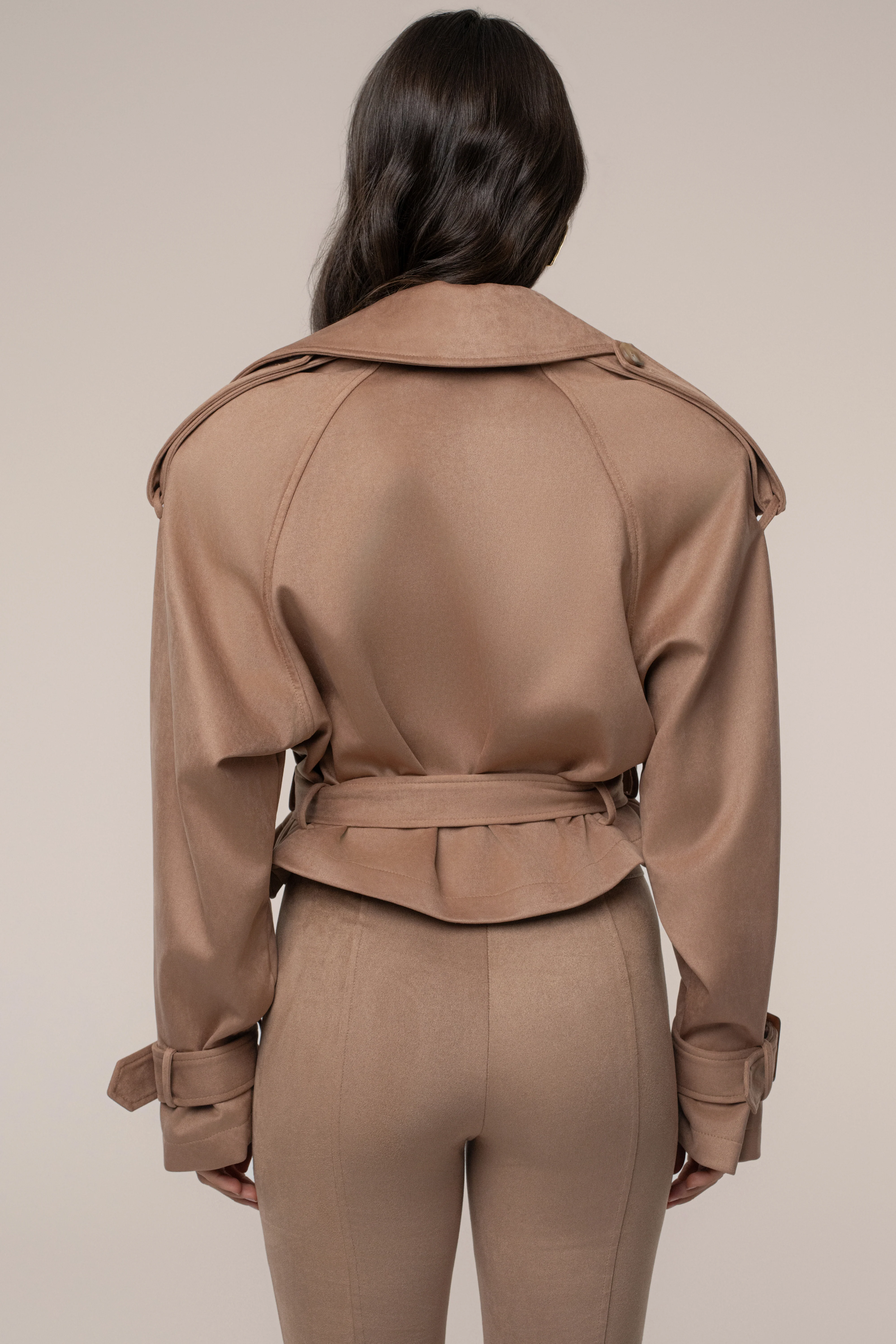 Tan Latte Cropped Jacket - Image 14