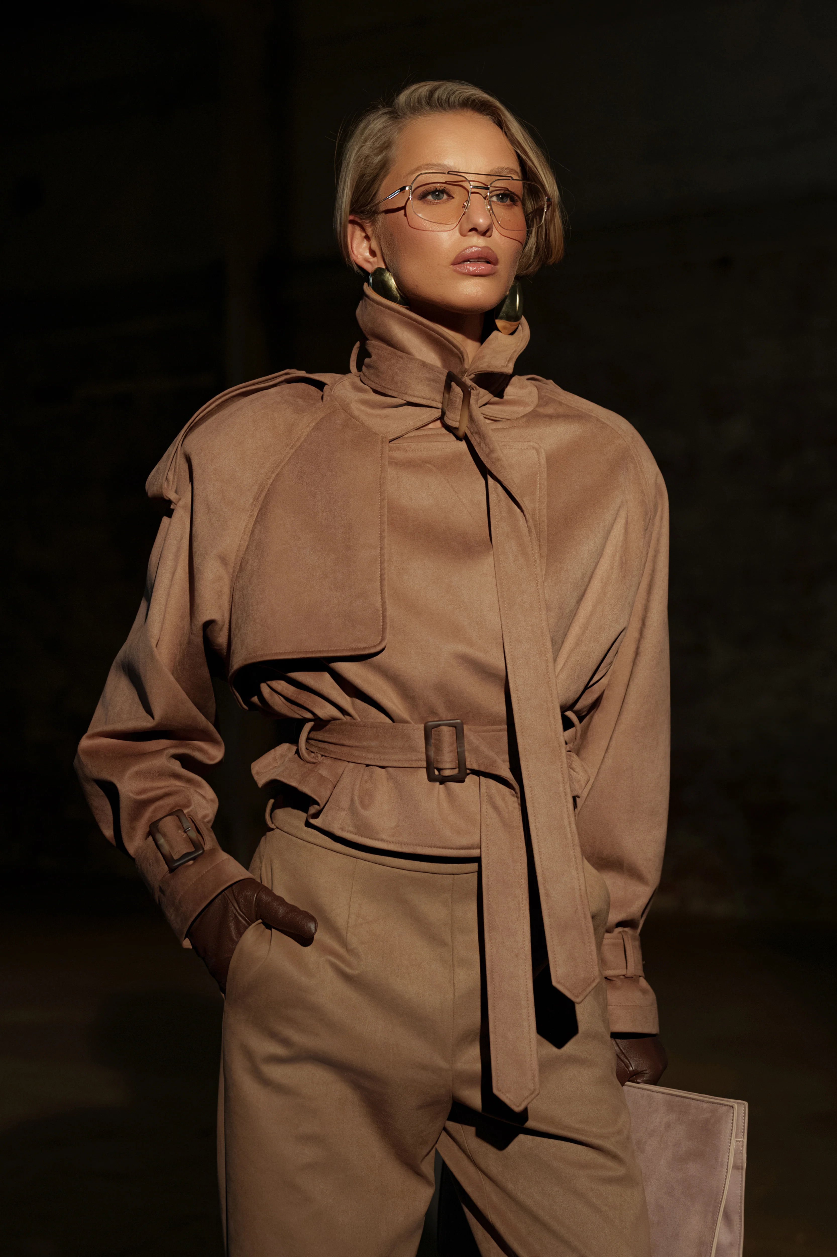 Tan Latte Cropped Jacket - Image 2
