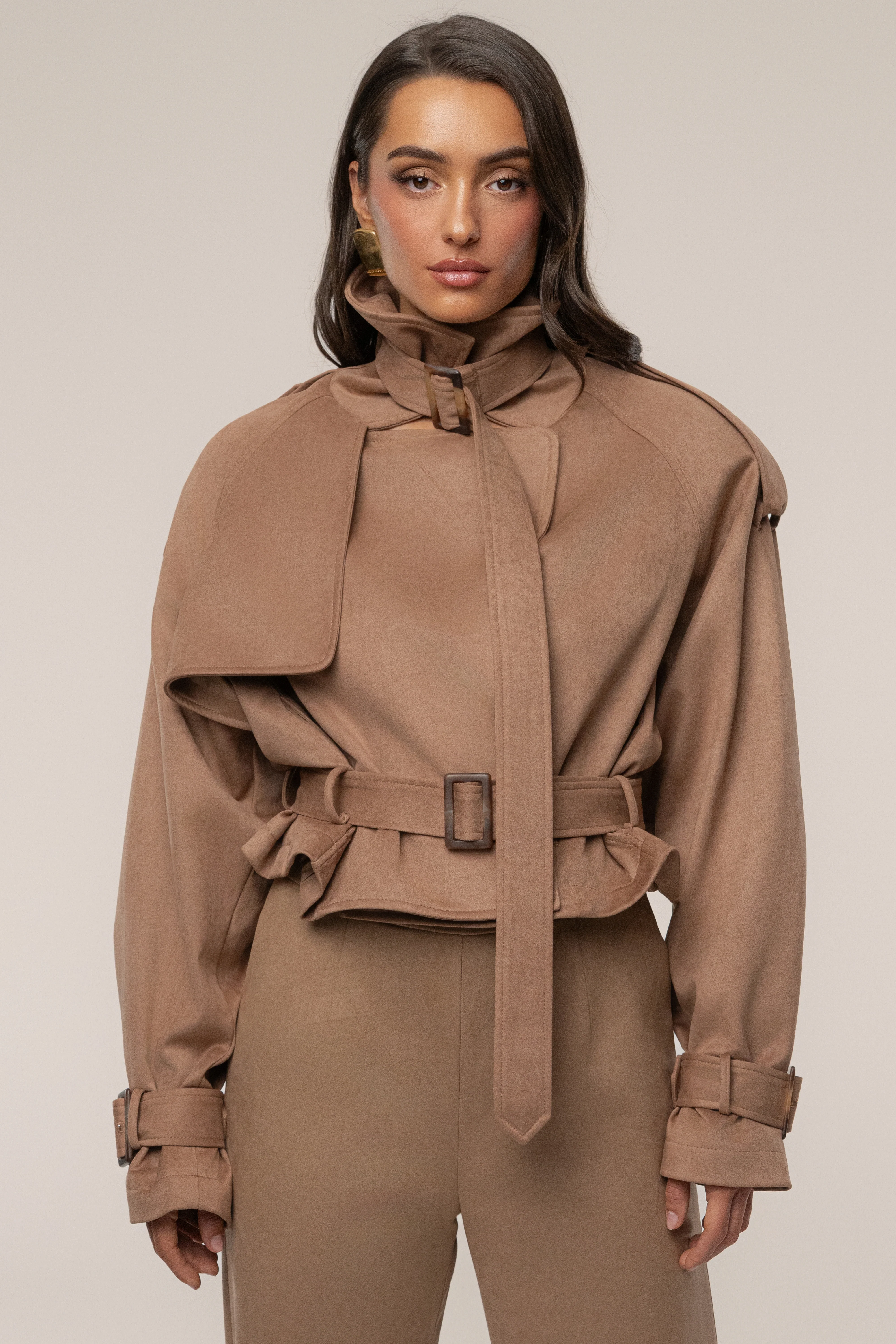 Tan Latte Cropped Jacket - Image 4