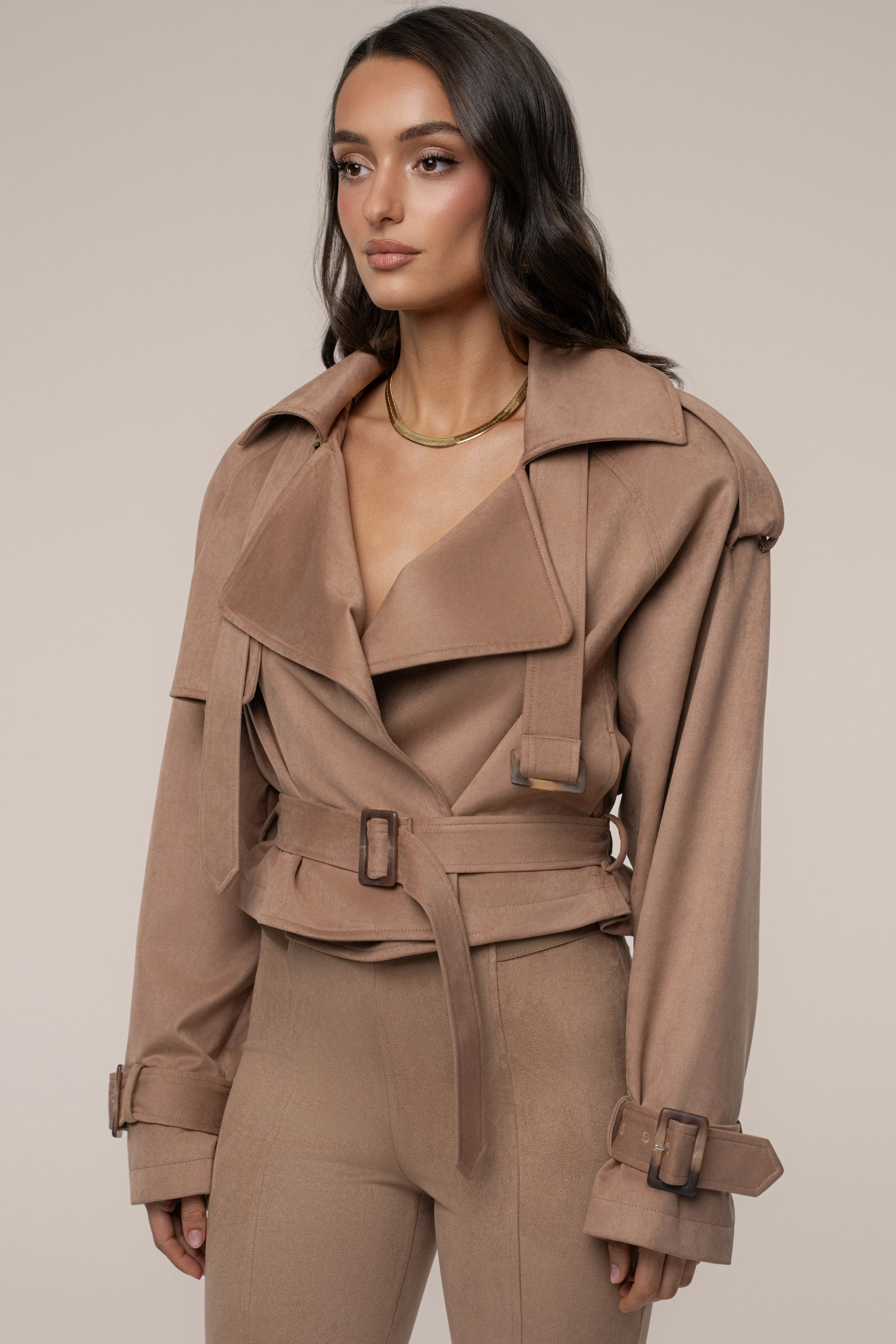 Tan Latte Cropped Jacket - Image 7