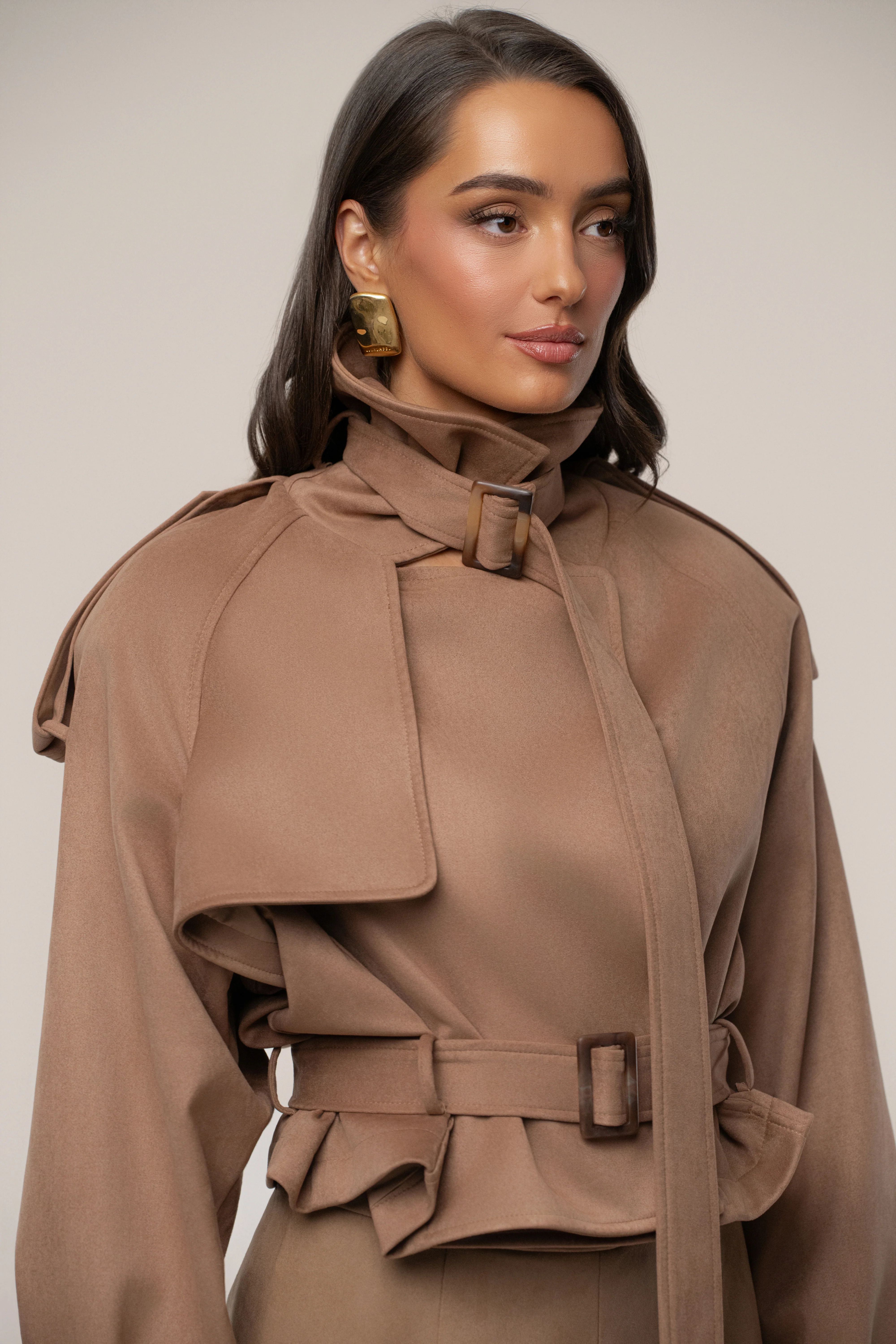 Tan Latte Cropped Jacket - Image 8