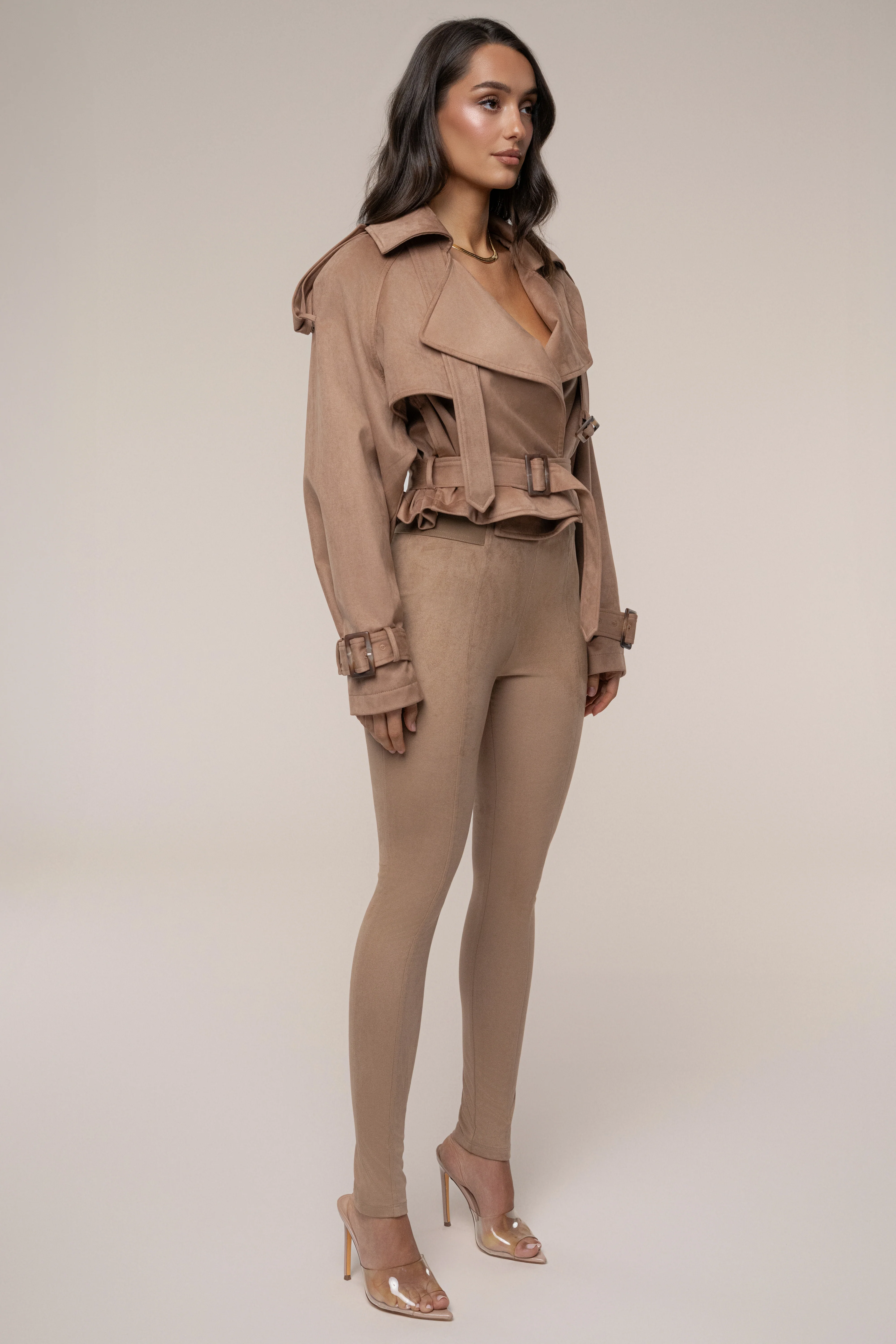 Tan Latte Cropped Jacket - Image 9