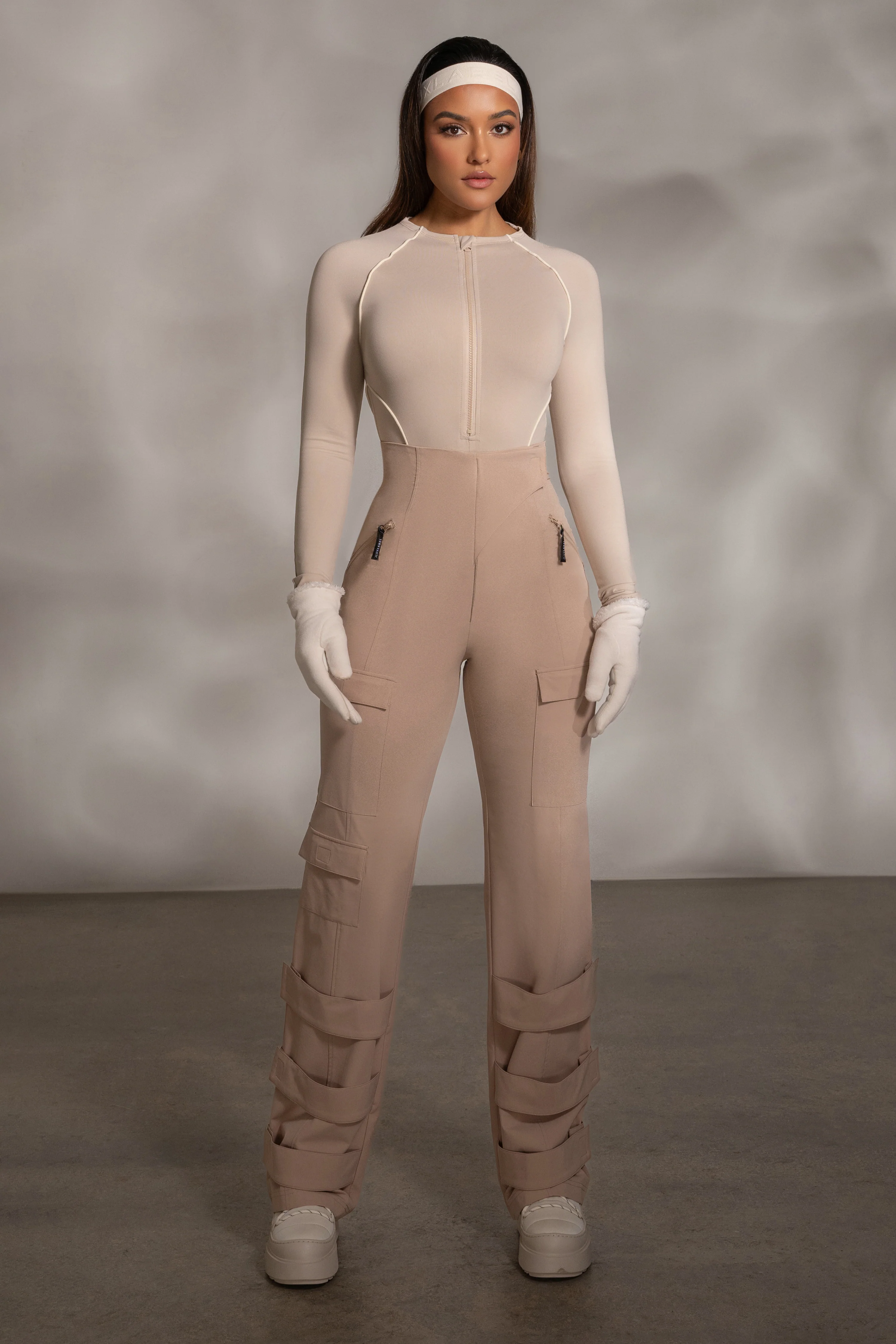 Tan Nyah Nylon Utility Pants - Image 2