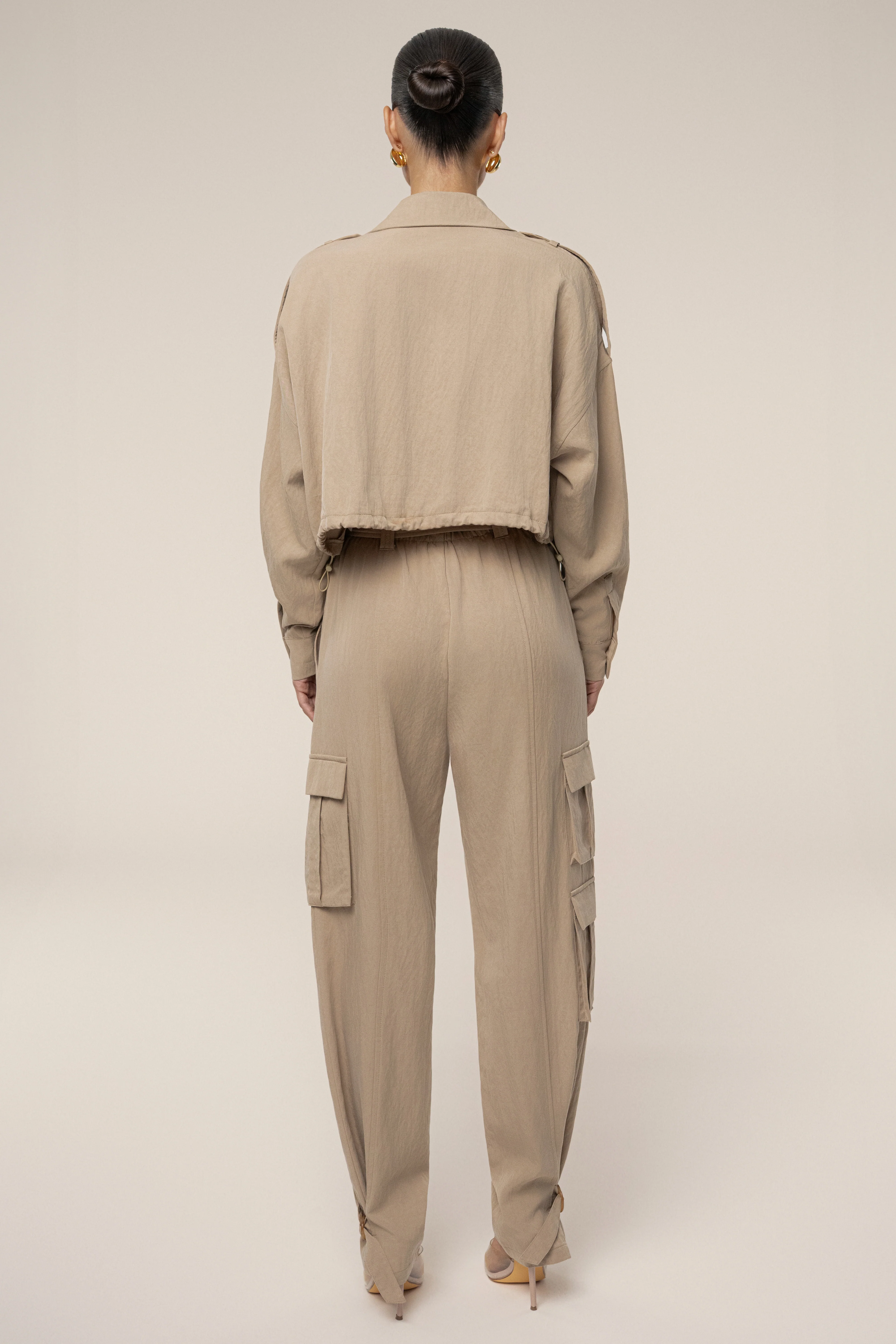 Tan Oasis Collared Crop Top - Image 8