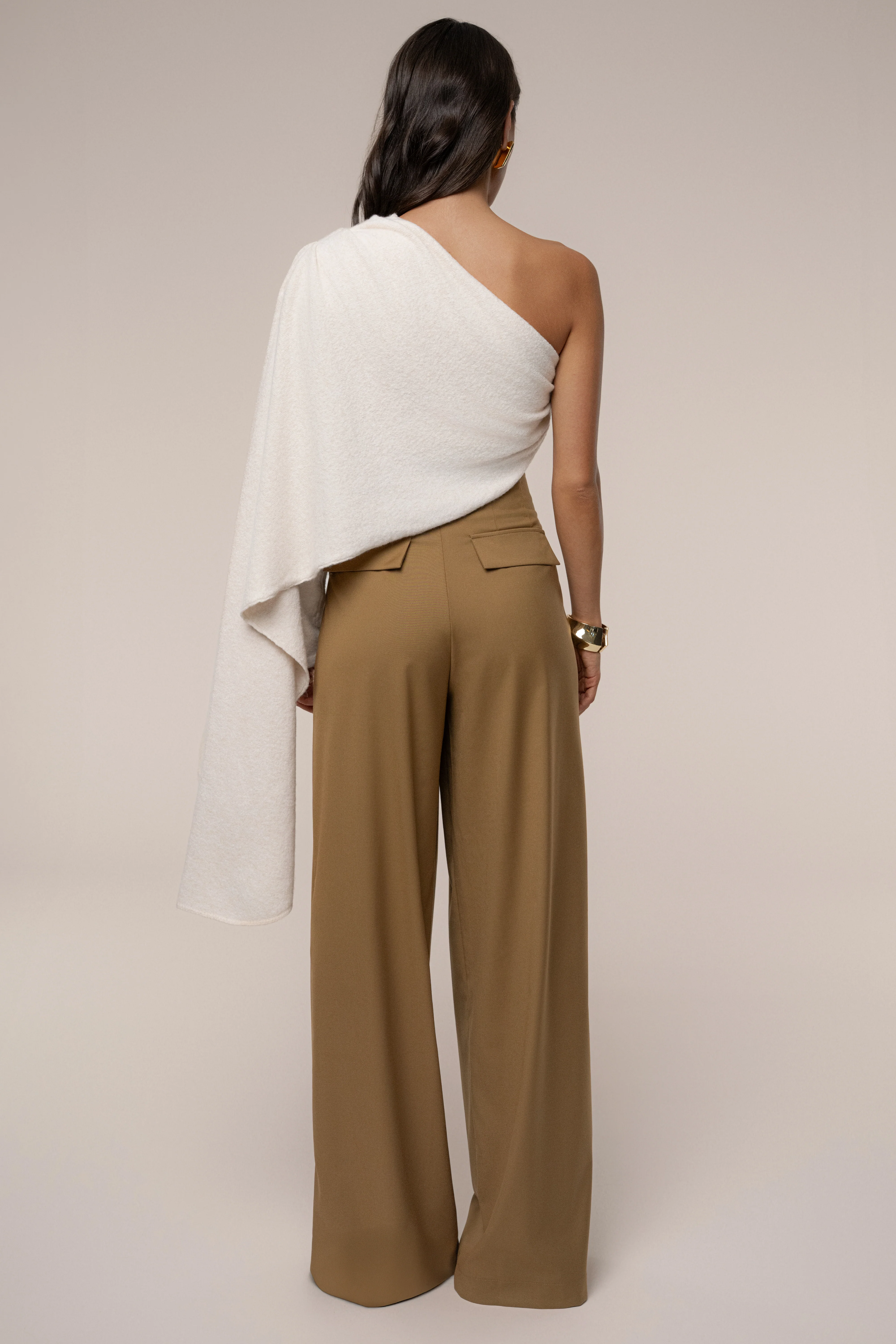 Tan Polished Pleat Trouser - Image 12