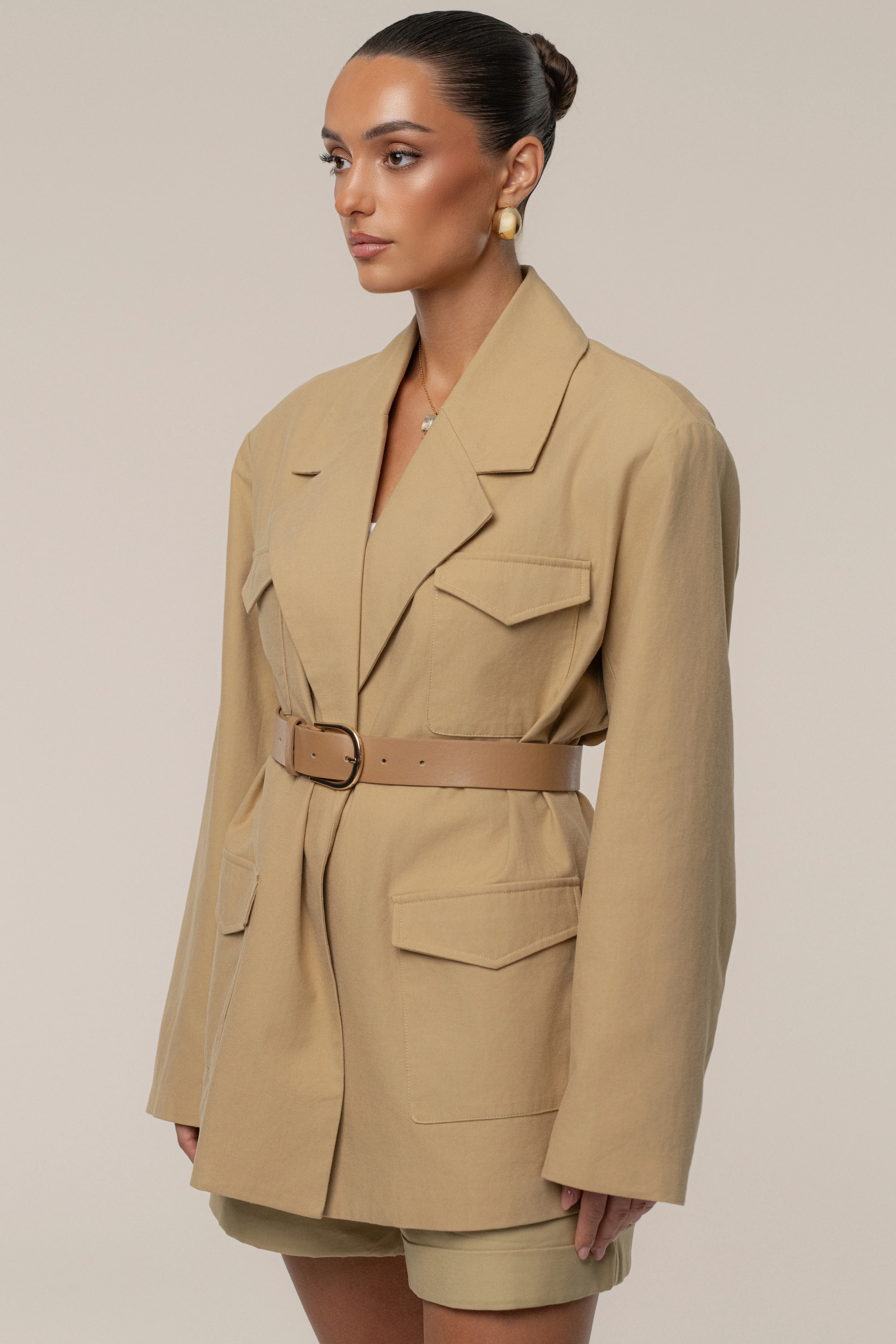 Tan Precision Woven Blazer - Image 7