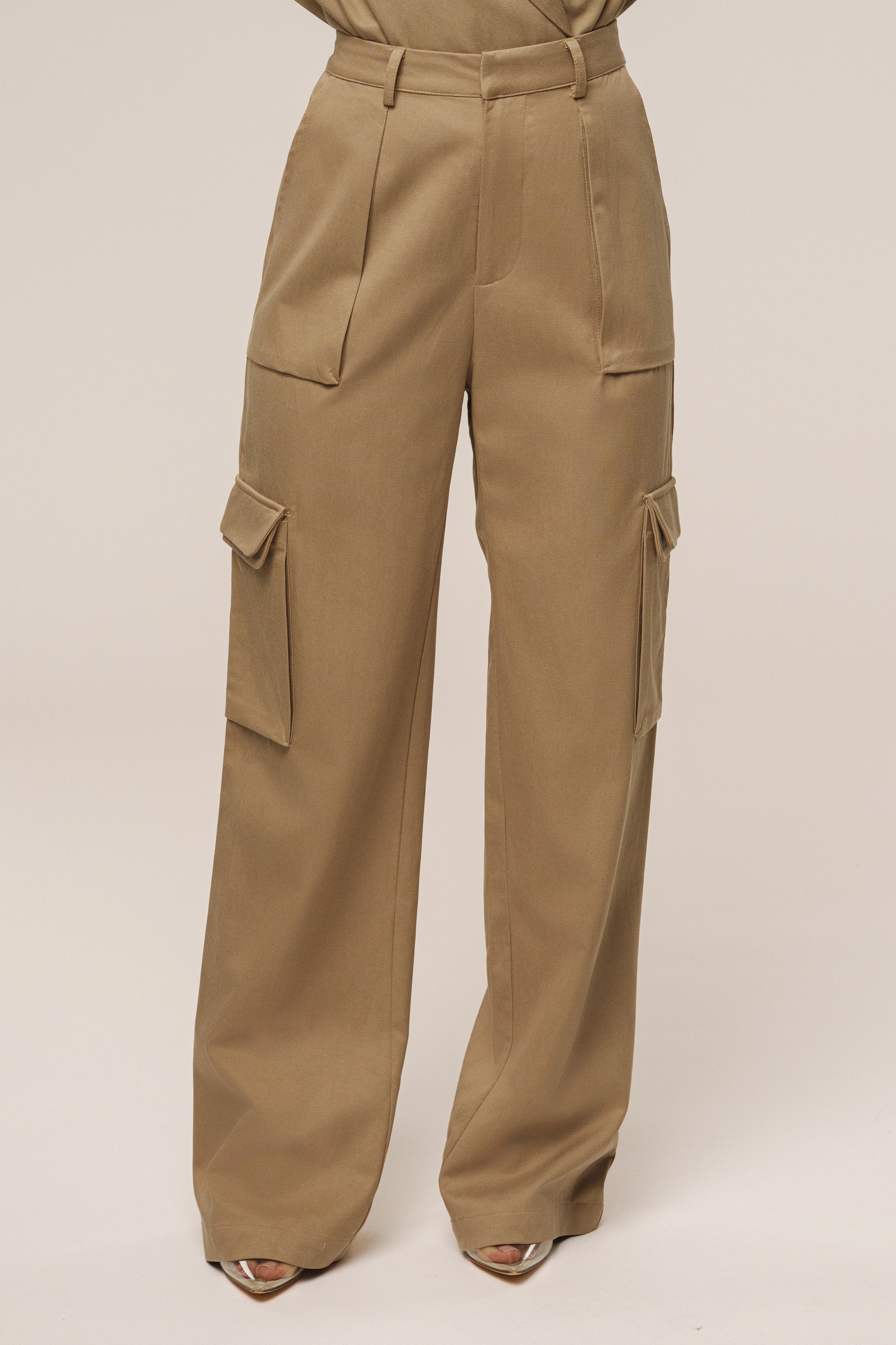 Tan Sculpted Cargo Pants - Image 4