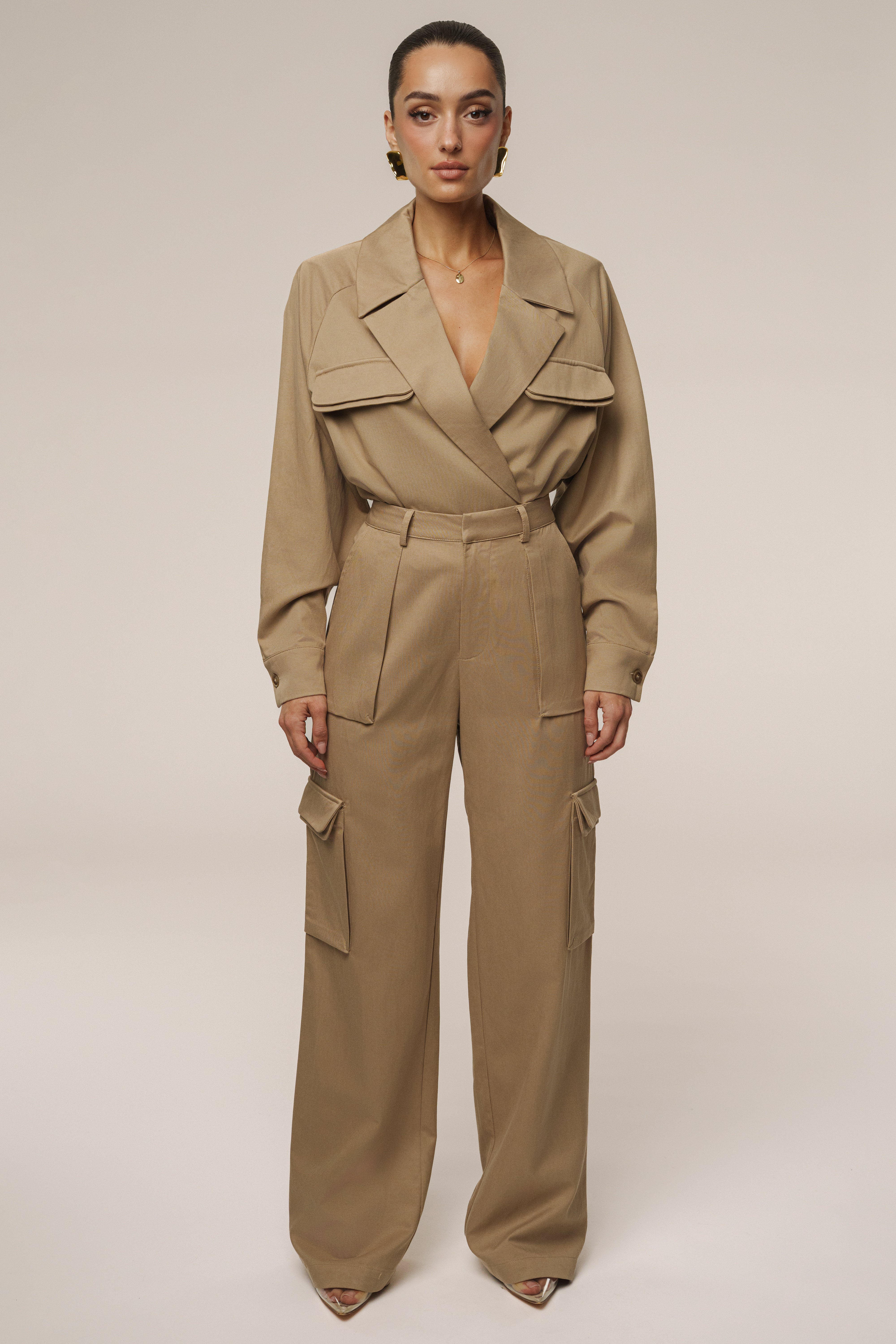 Tan Structure Theory Bodysuit - Image 4