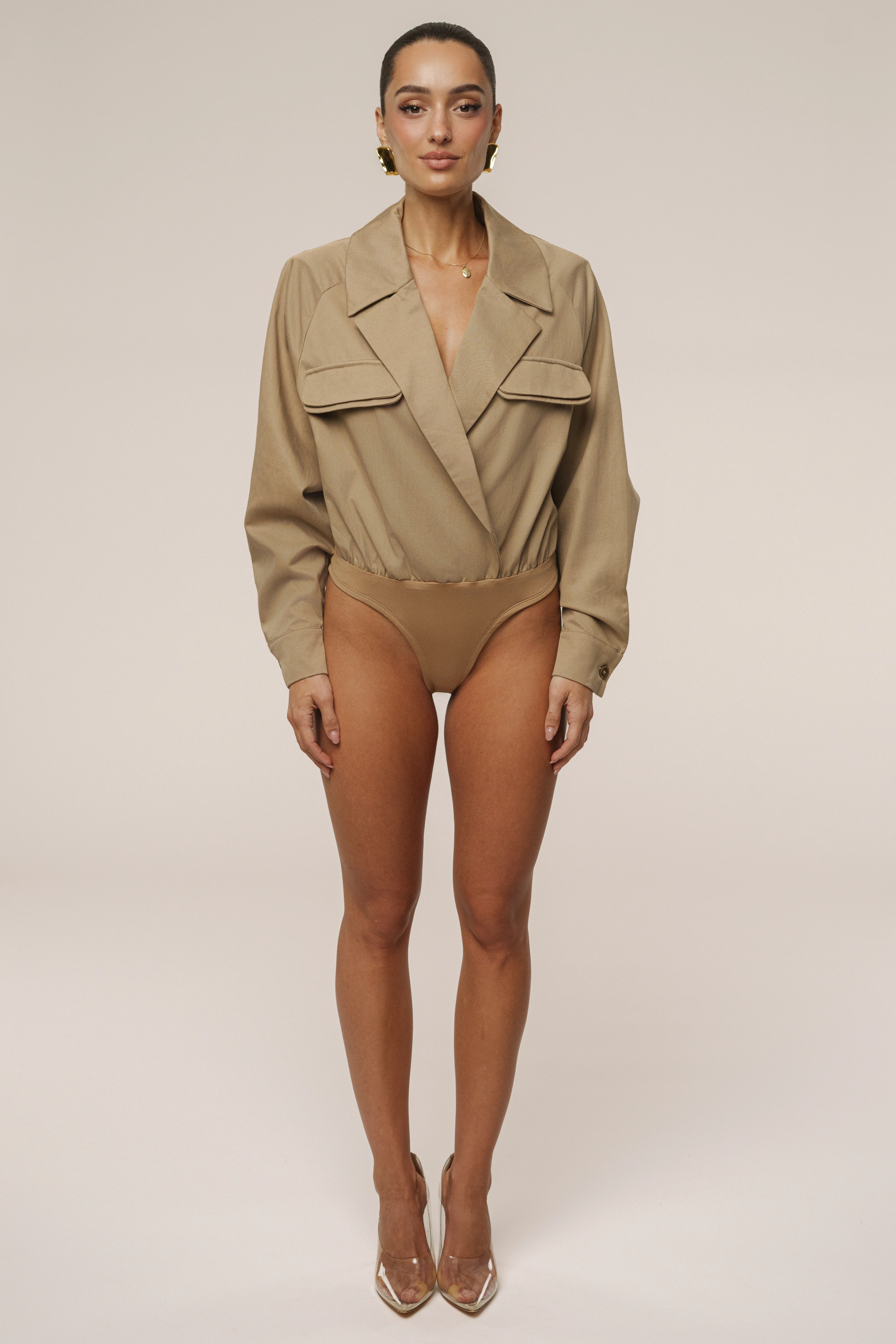 Tan Structure Theory Bodysuit - Image 6