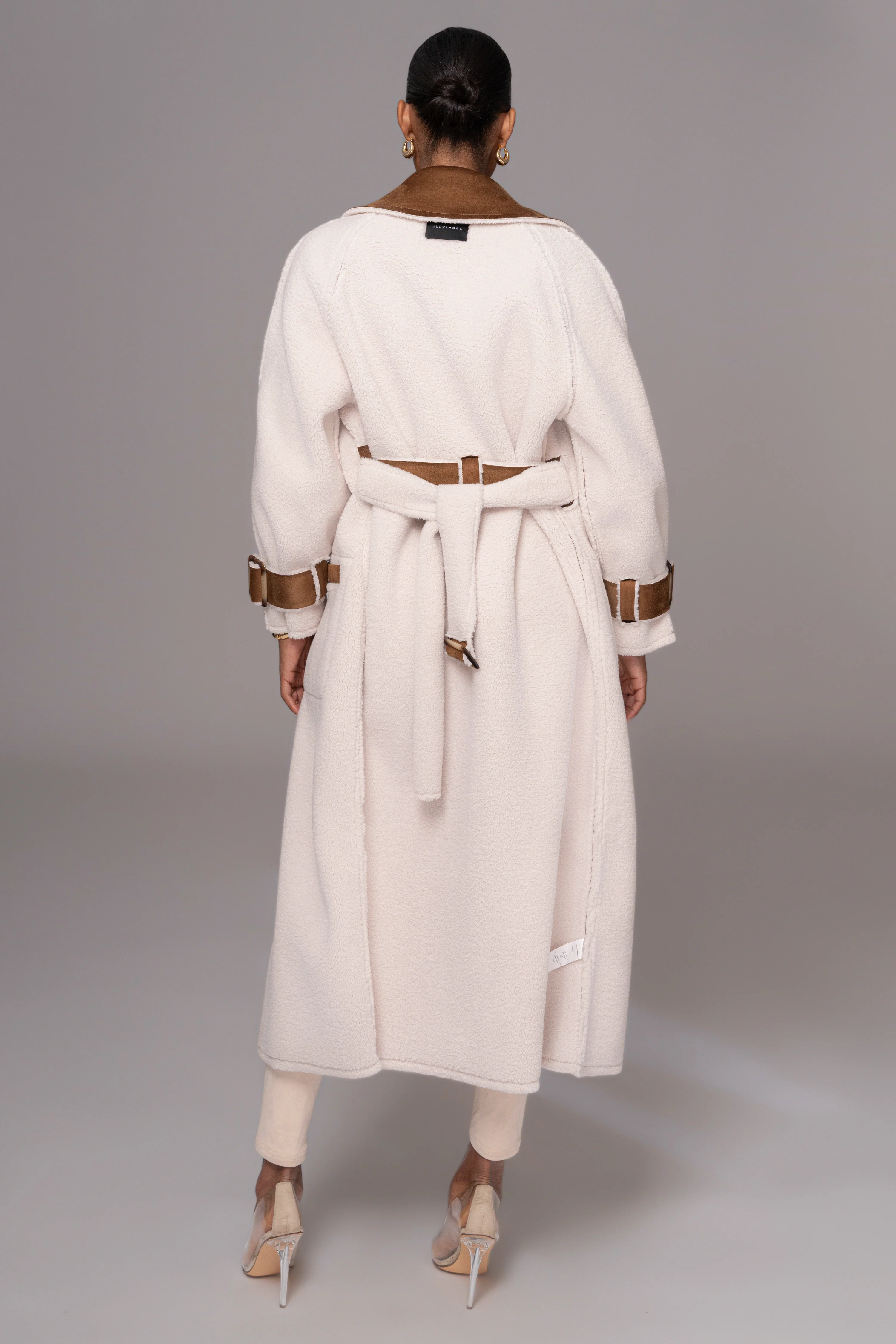 Tan Suede And Sherpa Reversible Coat - Image 24