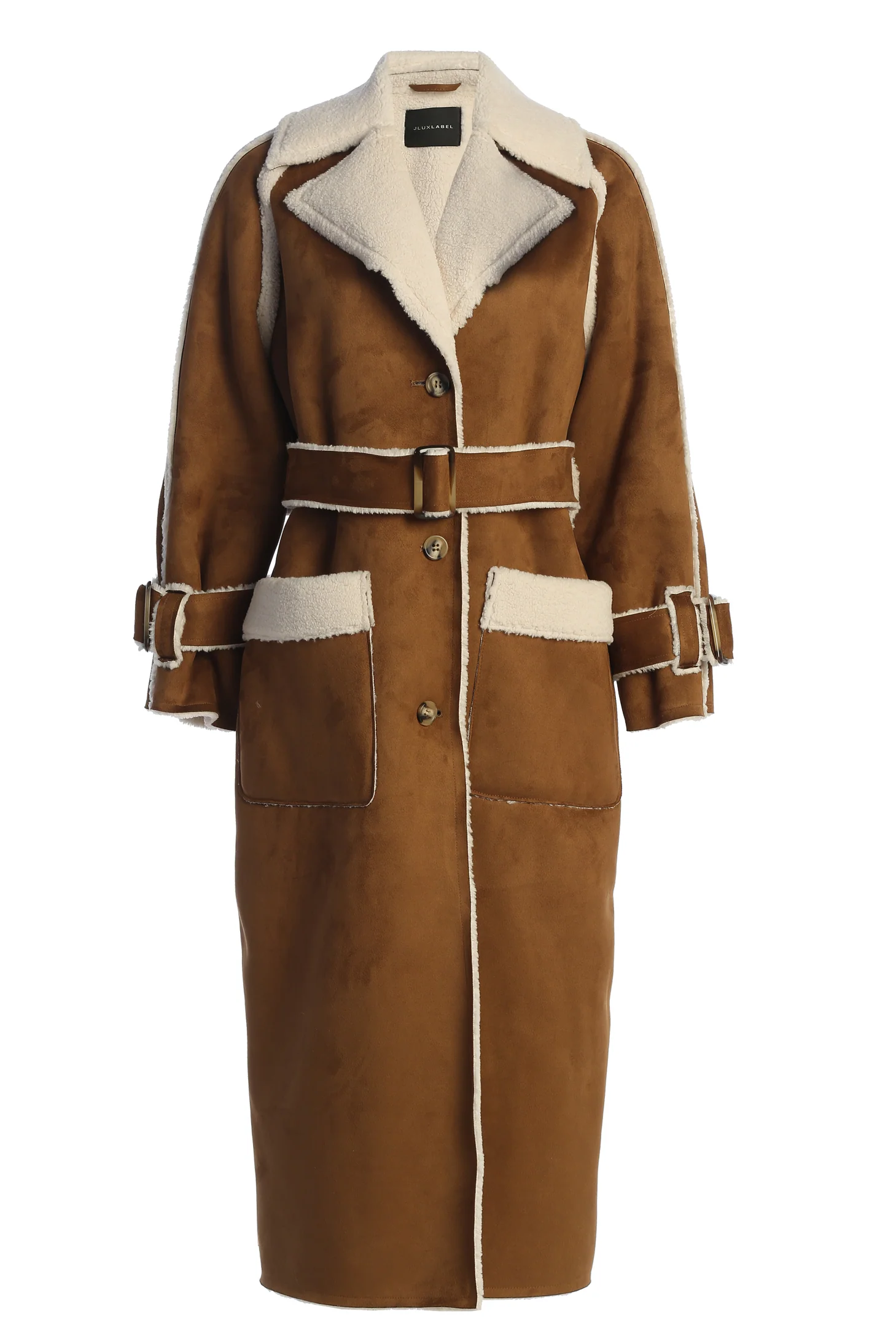 Tan Suede And Sherpa Reversible Coat - Image 5