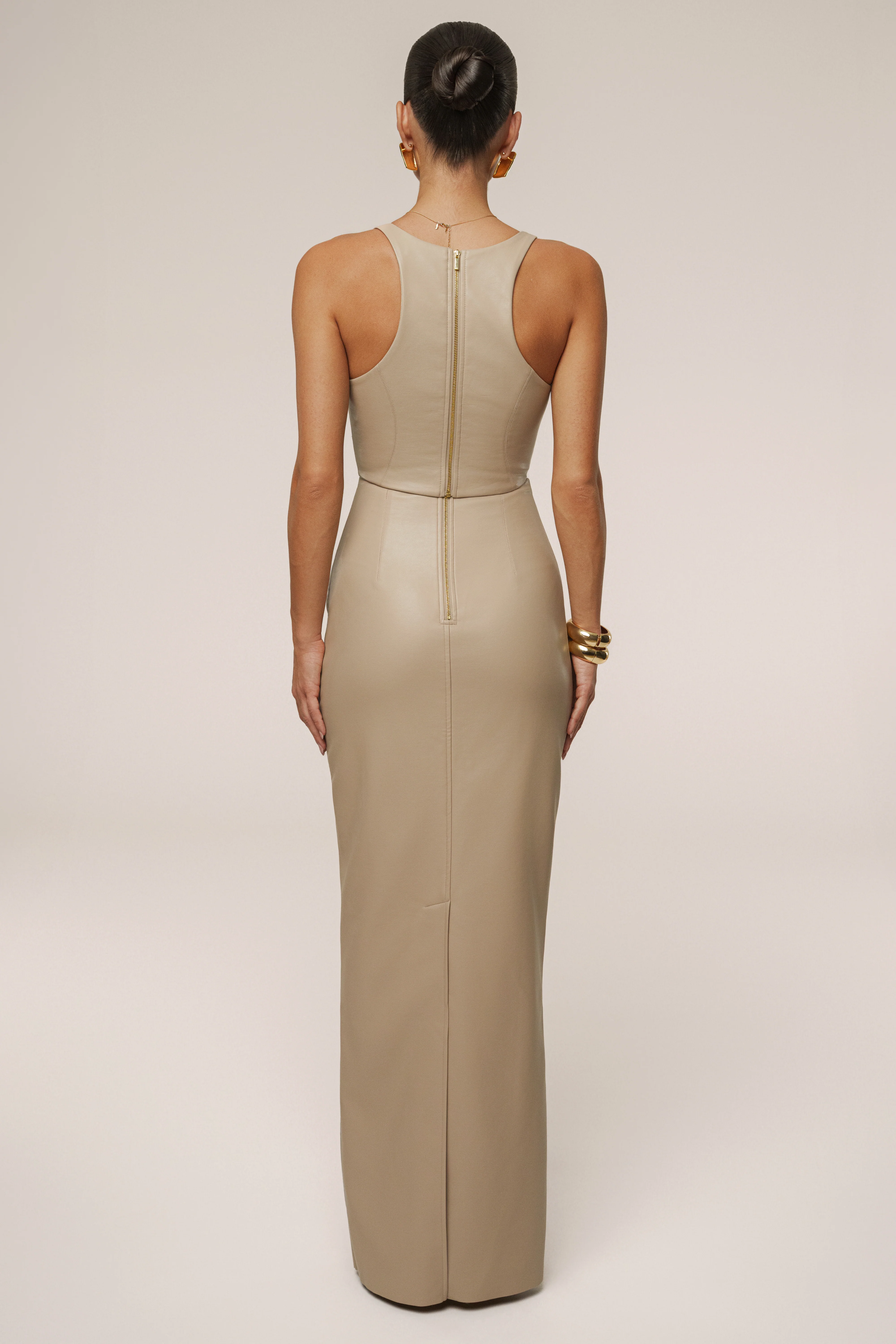 Tan Tate PU Leather Top - Image 12