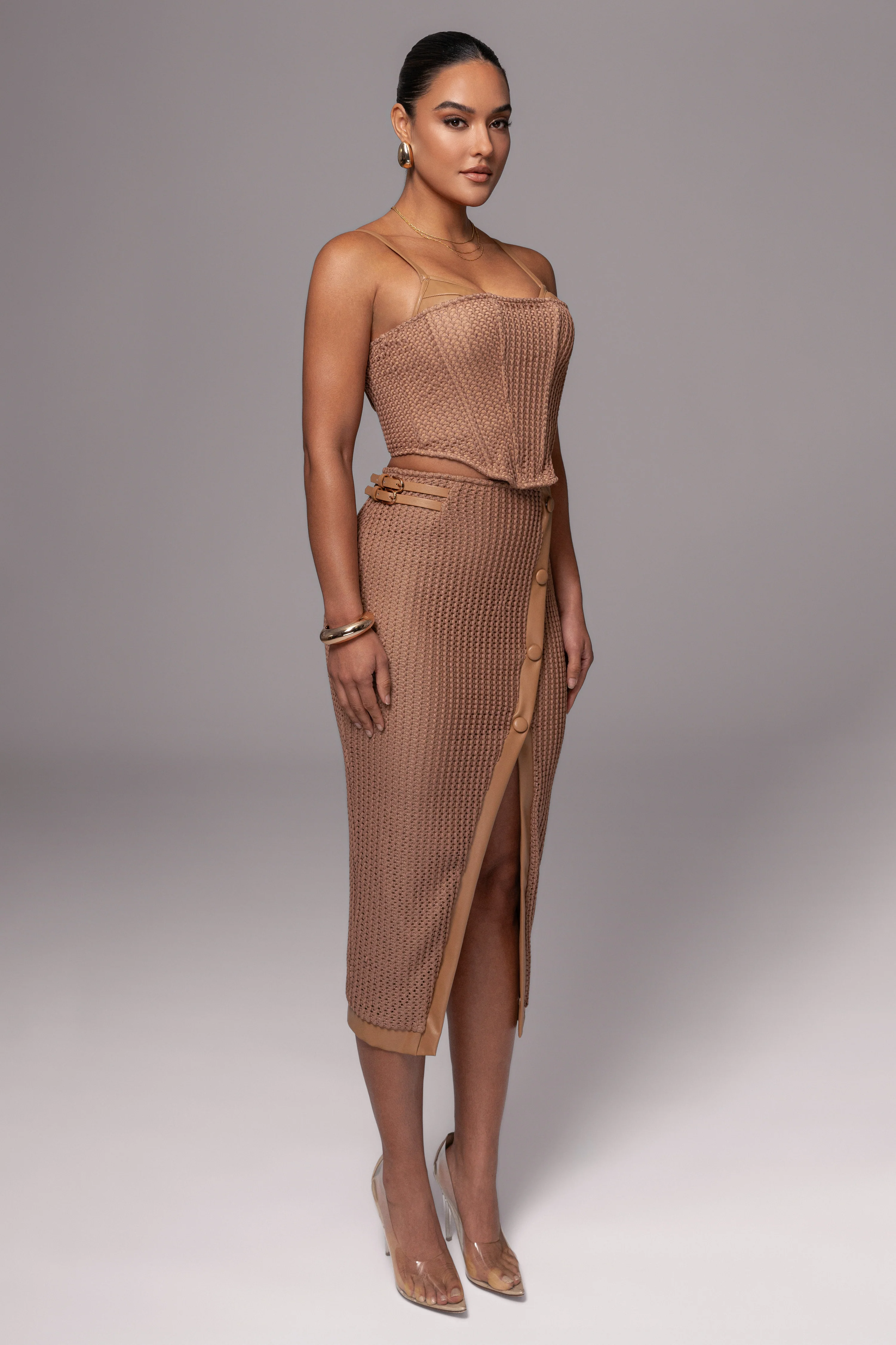 Tan Textured Harley Corset Top - Image 13
