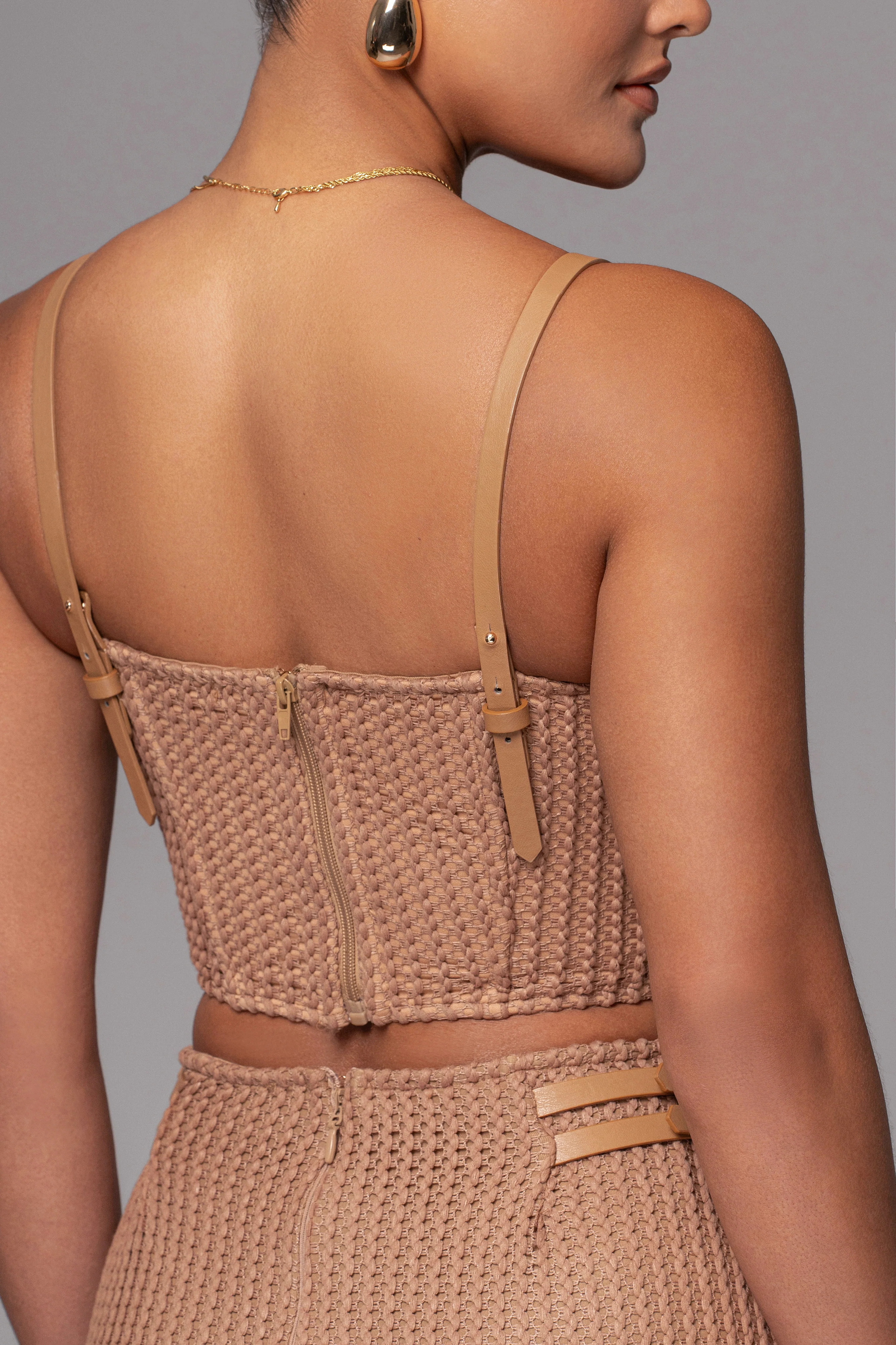 Tan Textured Harley Corset Top - Image 16
