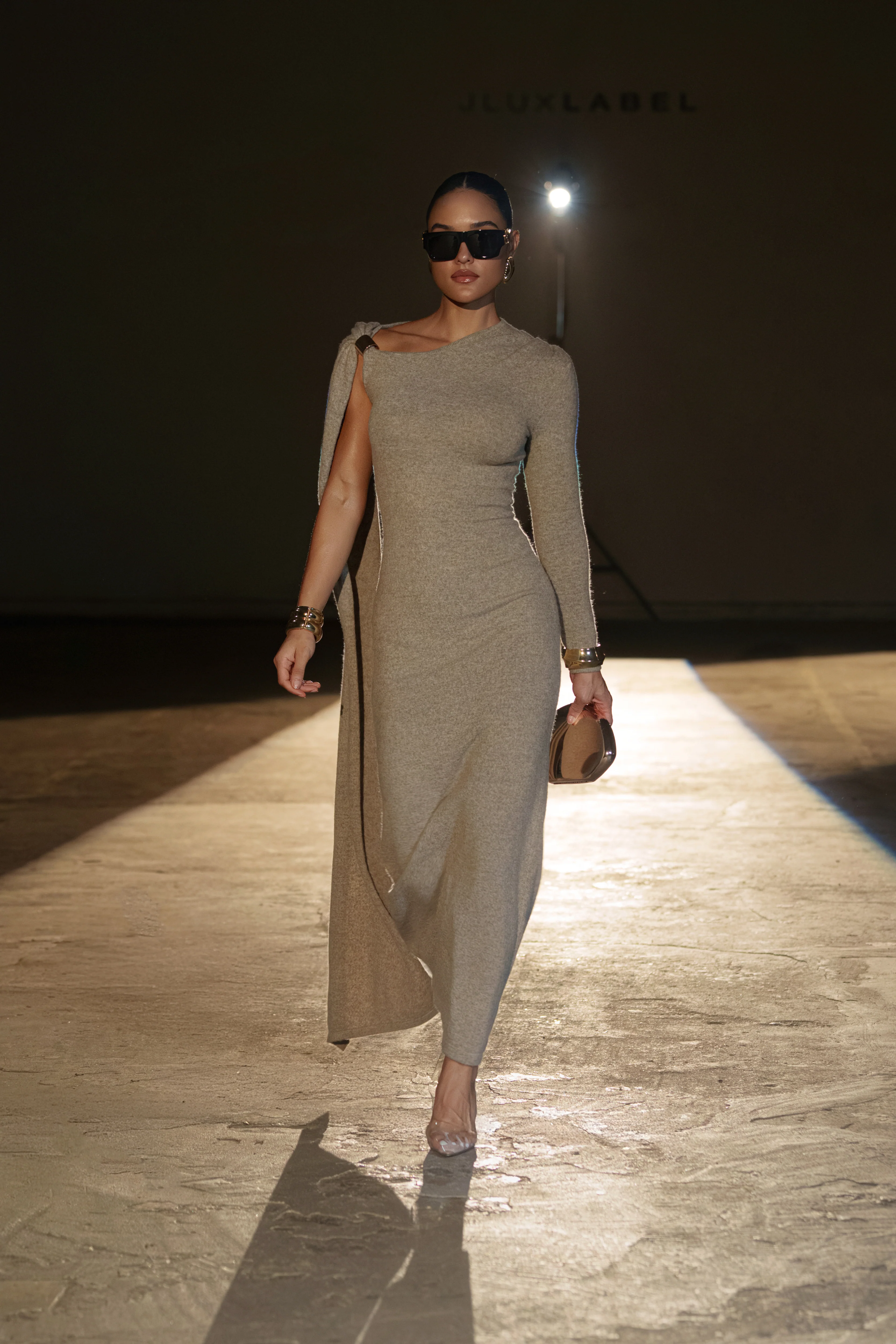 Taupe Aniza Drape Maxi Dress - Image 2