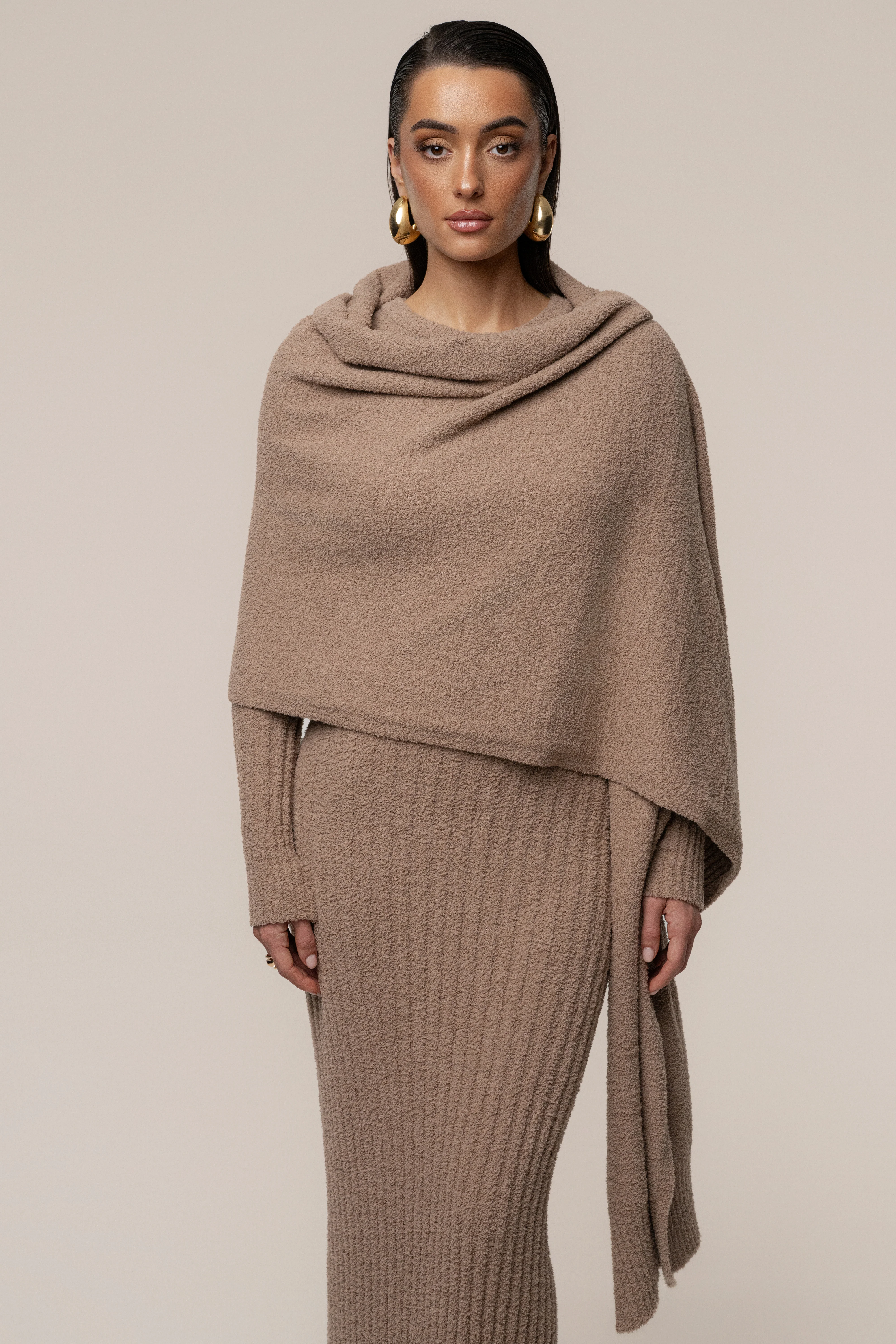 Taupe First Class Ribbed Maxi Dress - Image 14