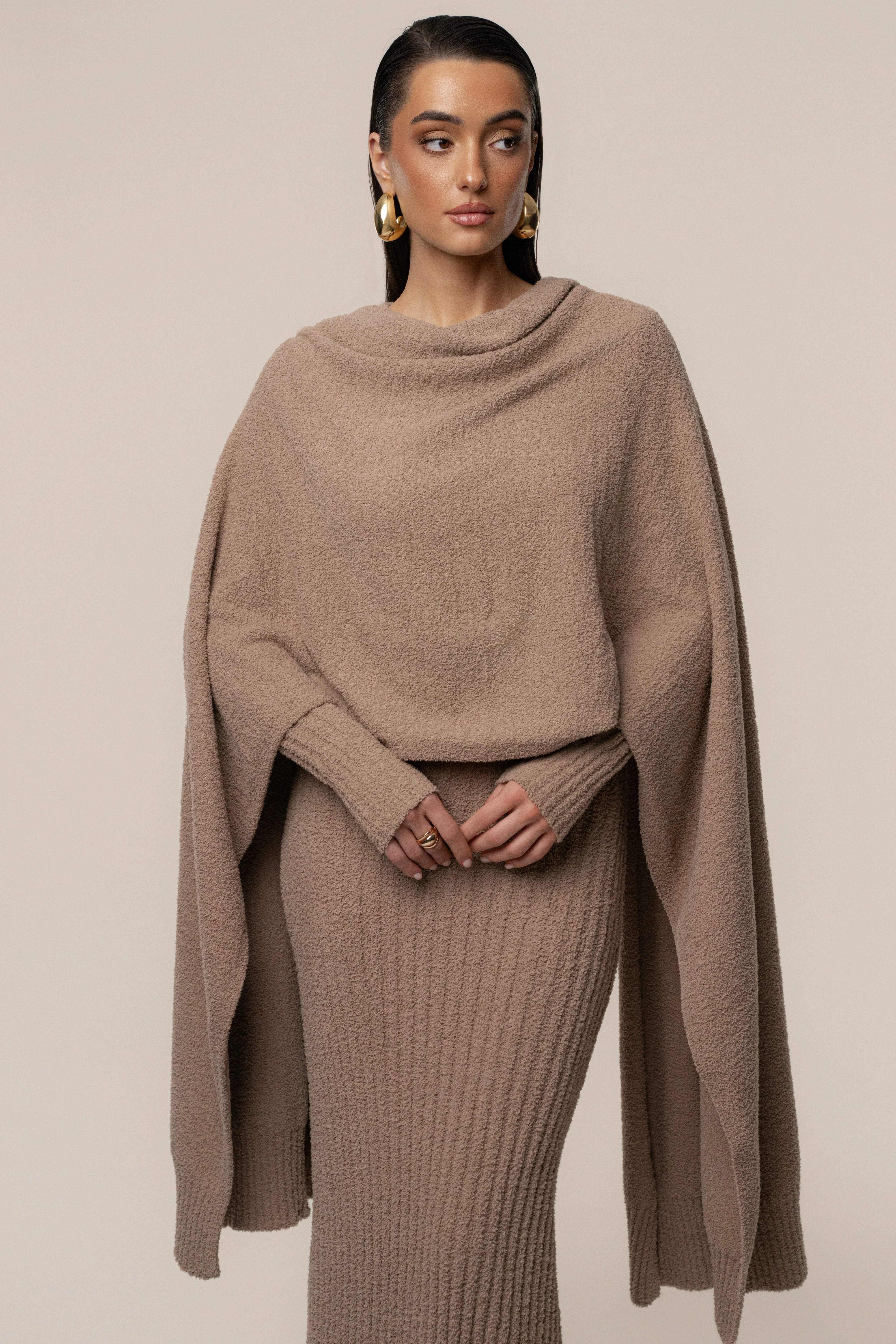 Taupe First Class Ribbed Maxi Dress - Image 15