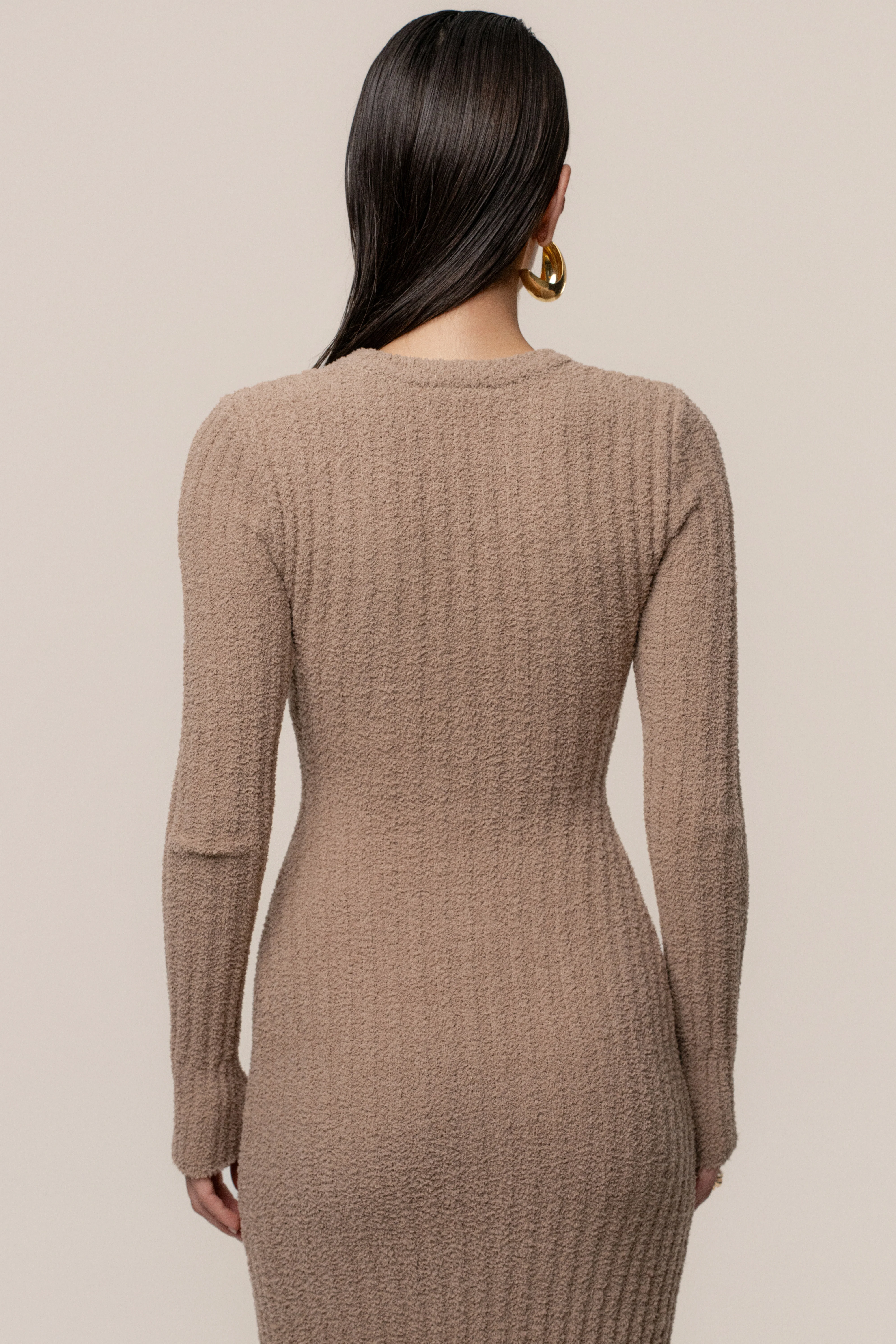 Taupe First Class Ribbed Maxi Dress - Image 20