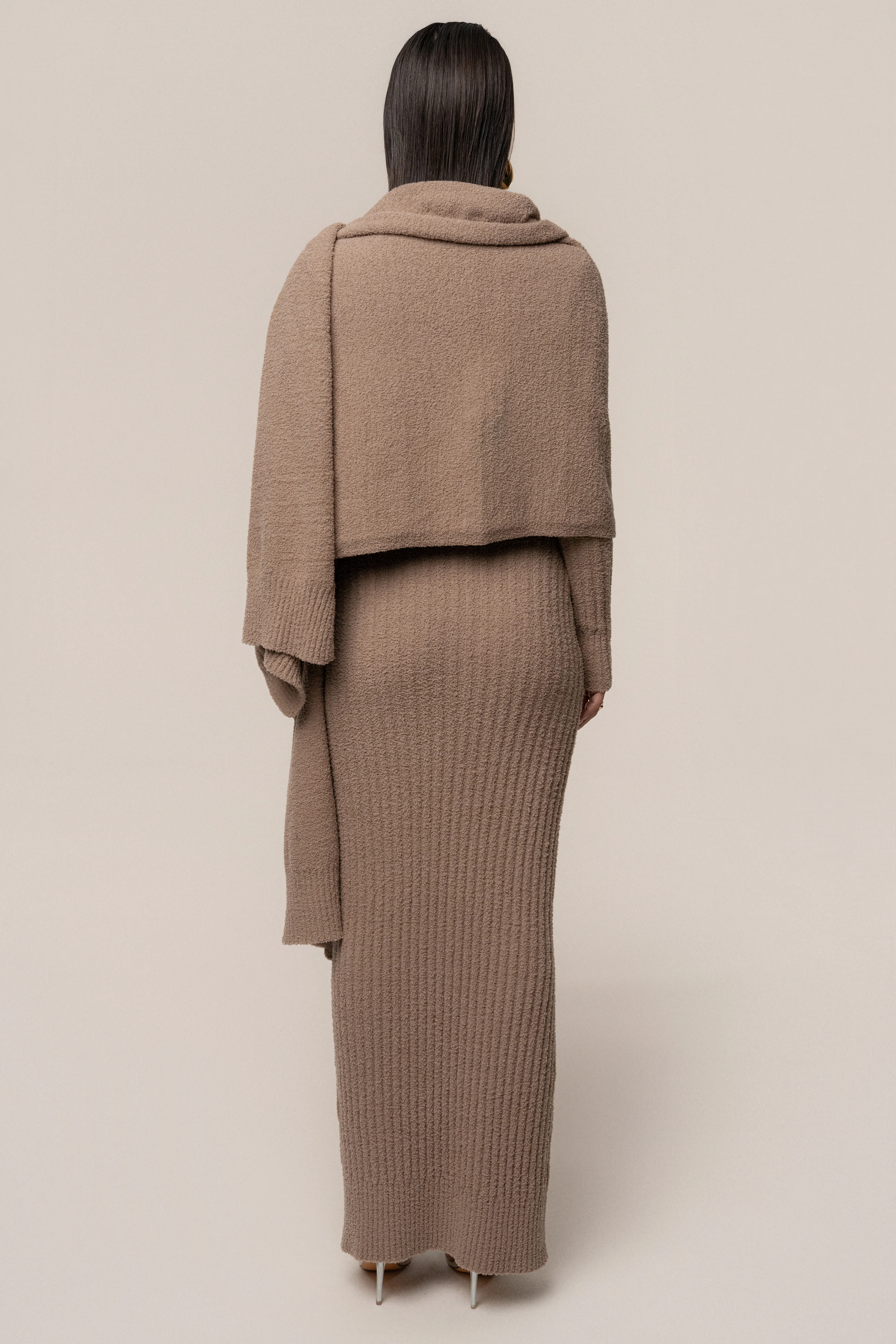 Taupe First Class Ribbed Maxi Dress - Image 21
