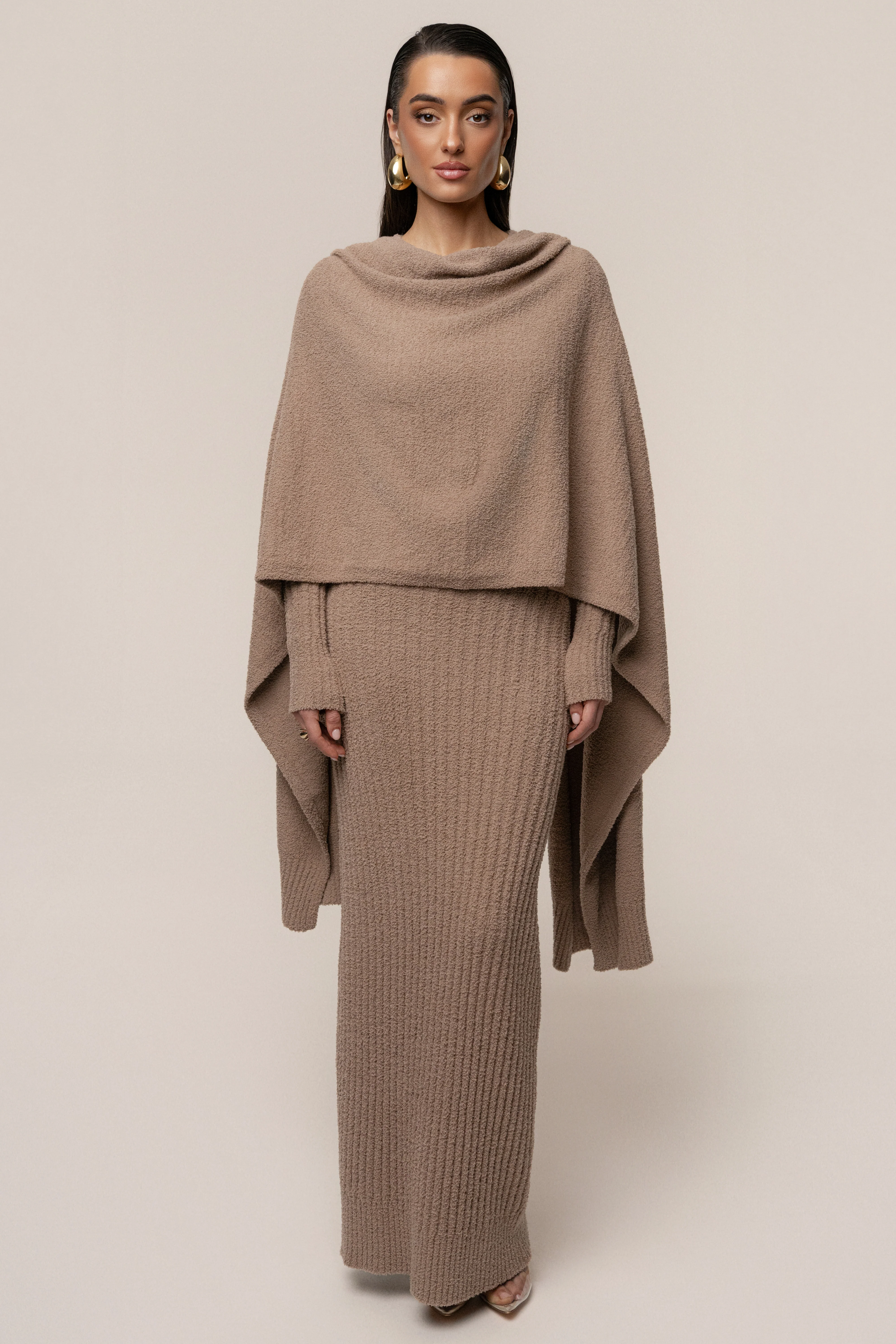 Taupe First Class Ribbed Maxi Dress - Image 4