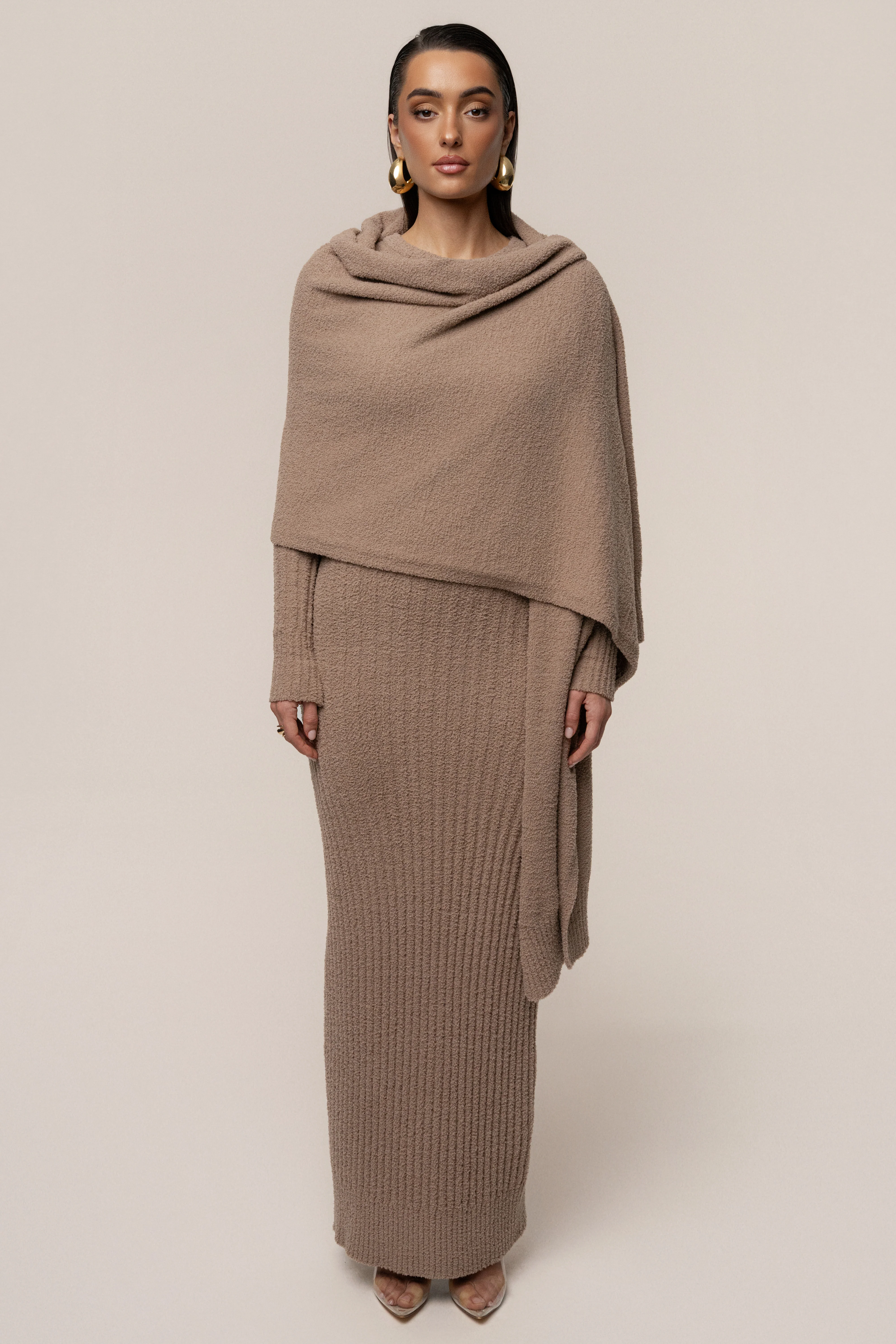 Taupe First Class Ribbed Maxi Dress - Image 7