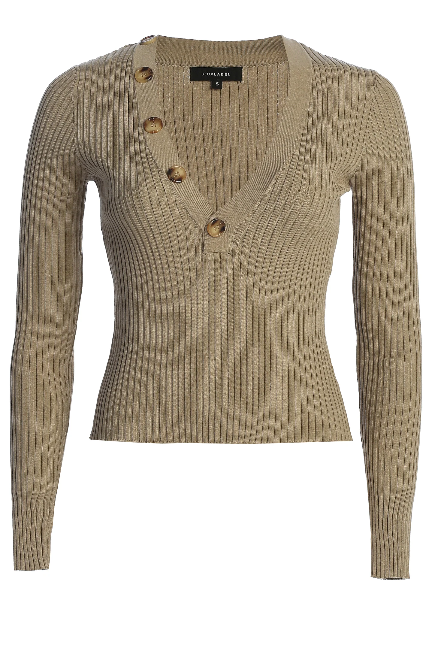 Taupe Jessy Ribbed Skirt Set - Image 4