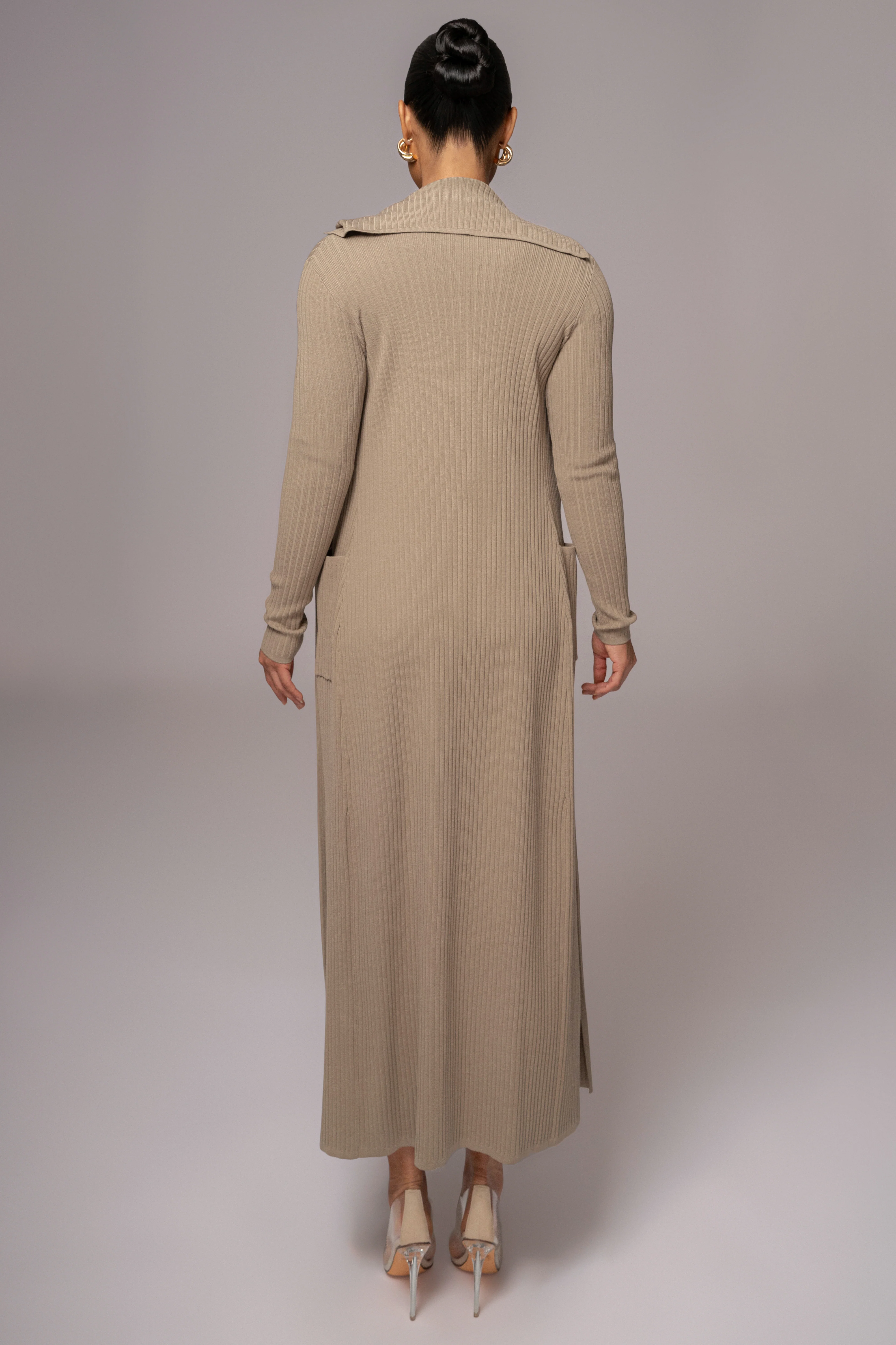 Taupe Lida Ribbed Duster - Image 10