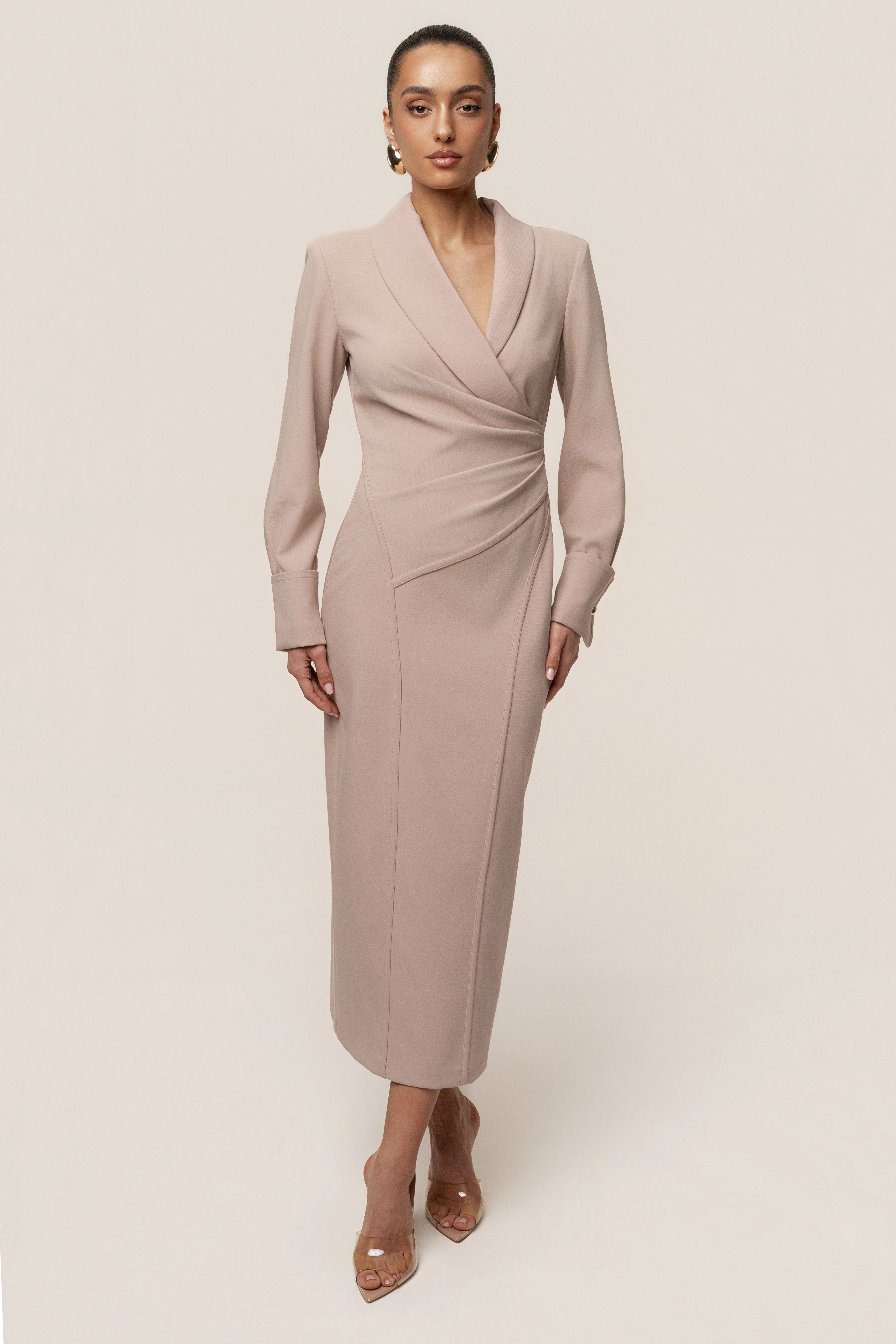 Taupe Manifest Blazer Midi Dress - Image 10