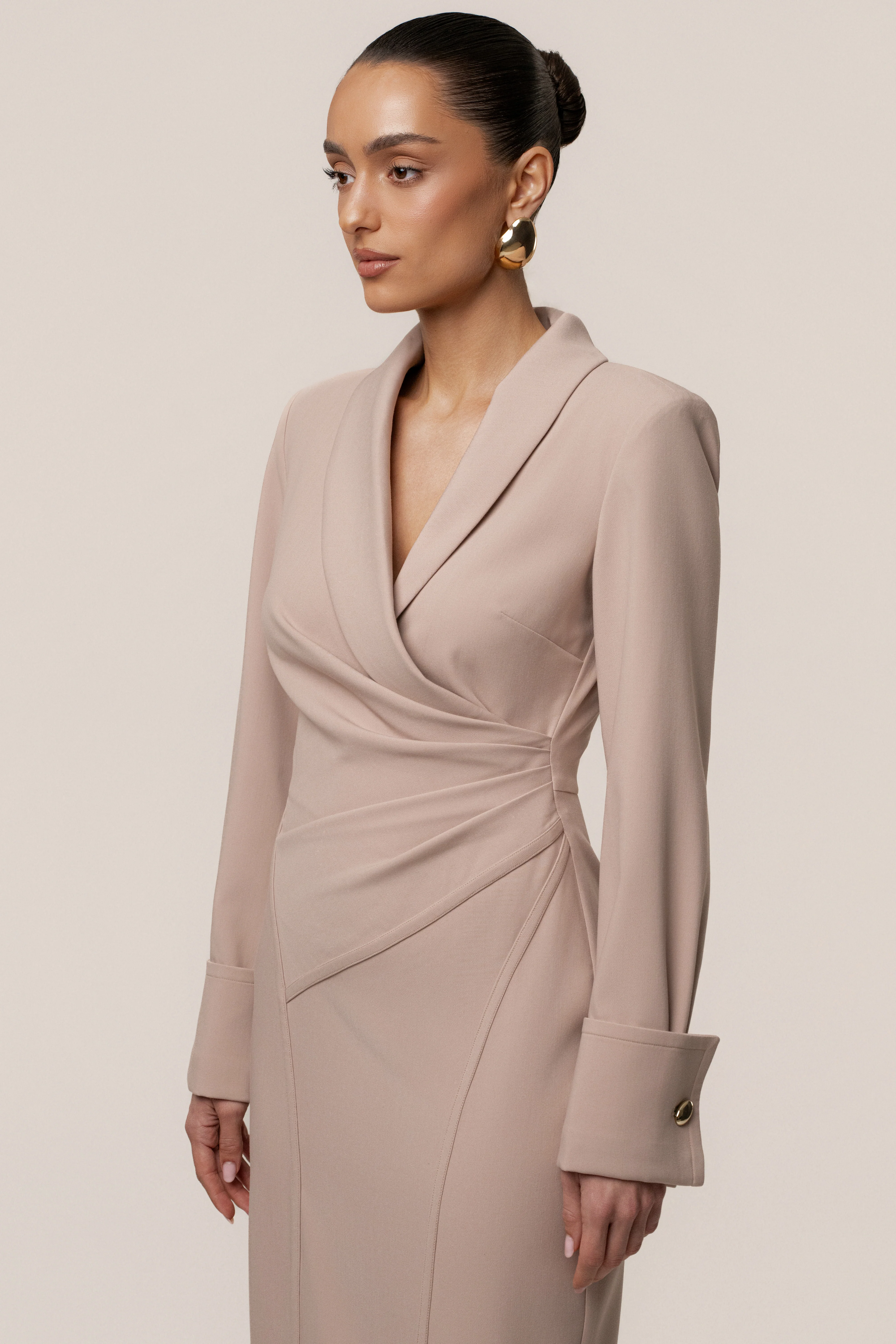 Taupe Manifest Blazer Midi Dress - Image 11