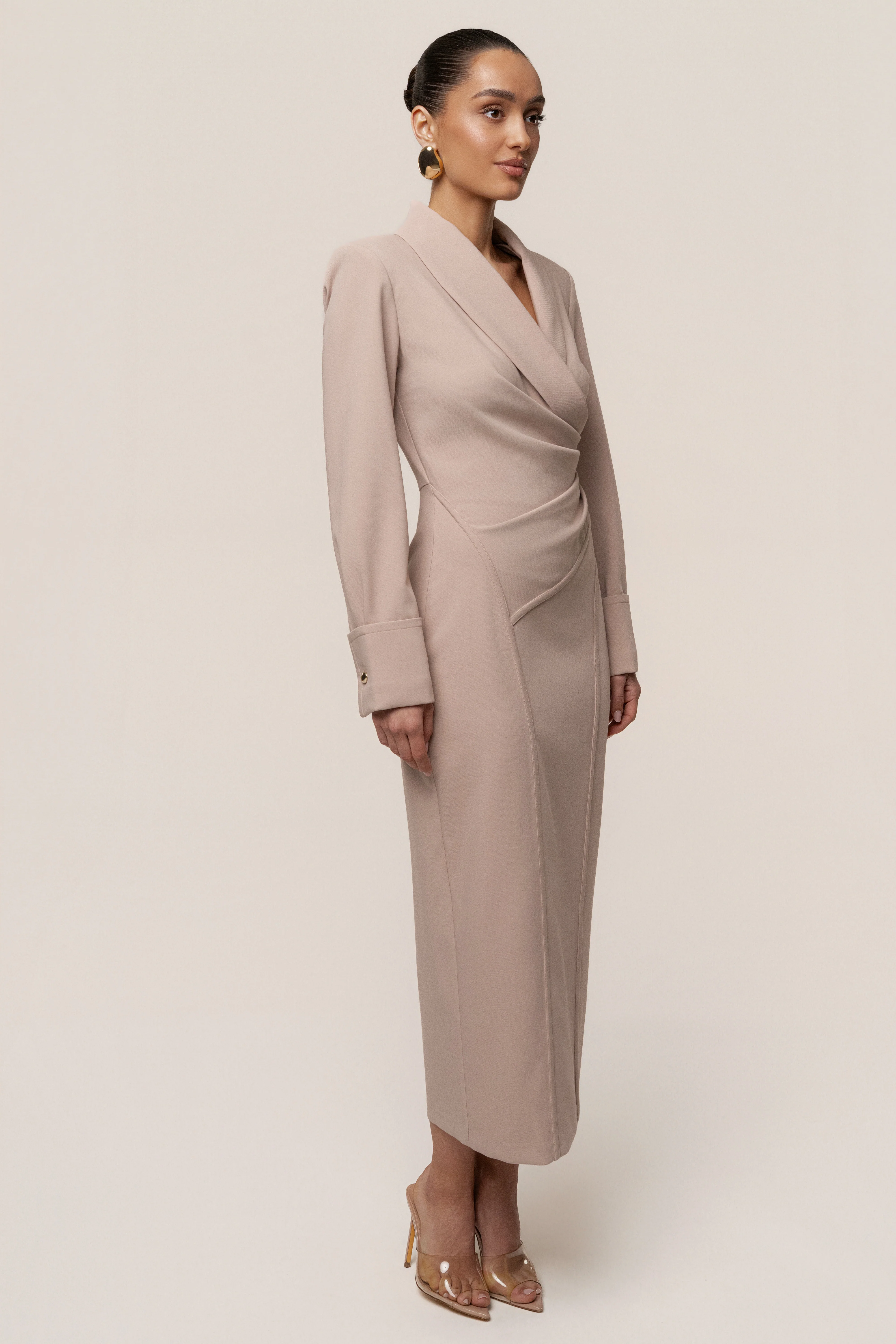 Taupe Manifest Blazer Midi Dress - Image 12