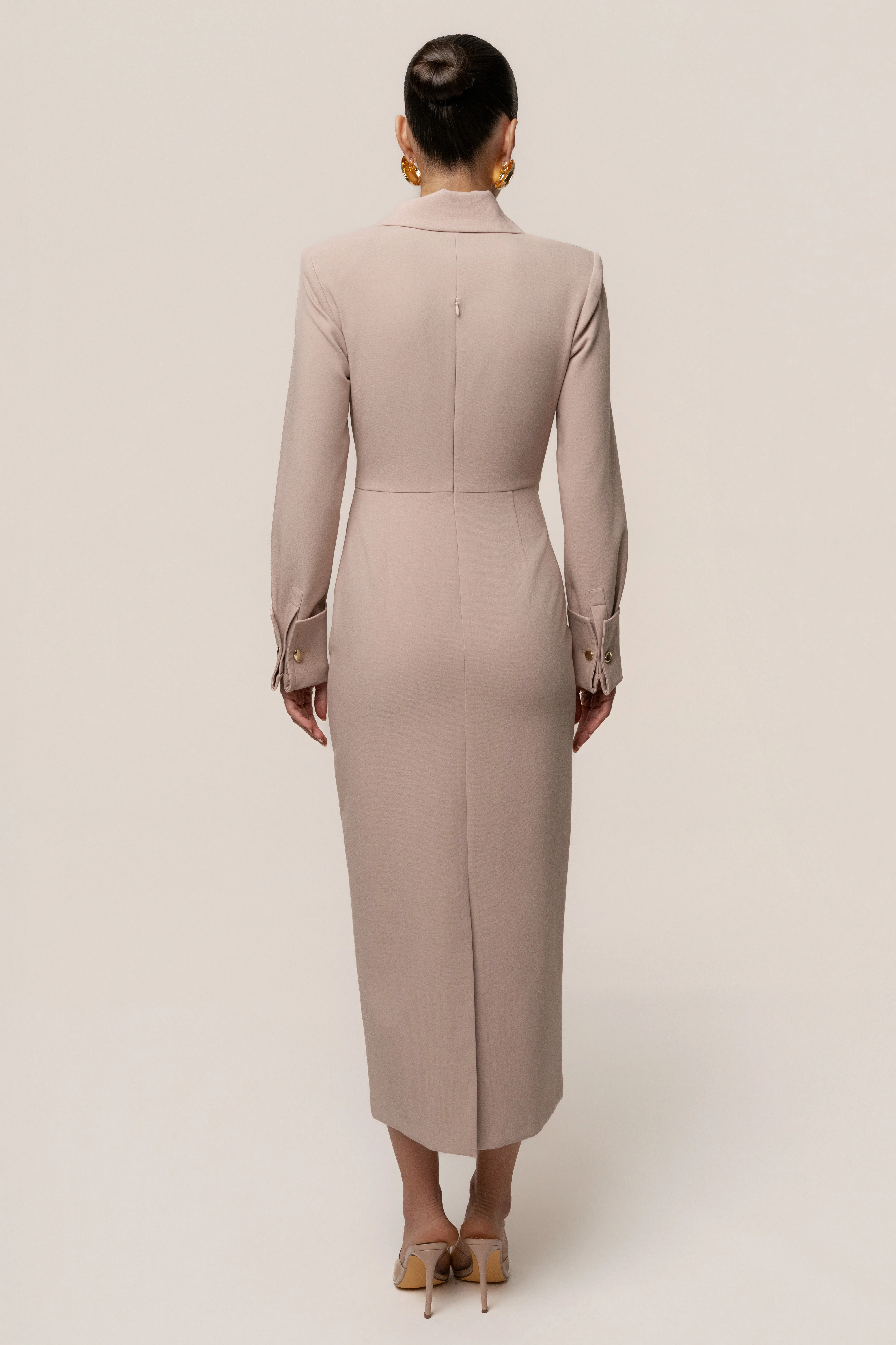 Taupe Manifest Blazer Midi Dress - Image 14