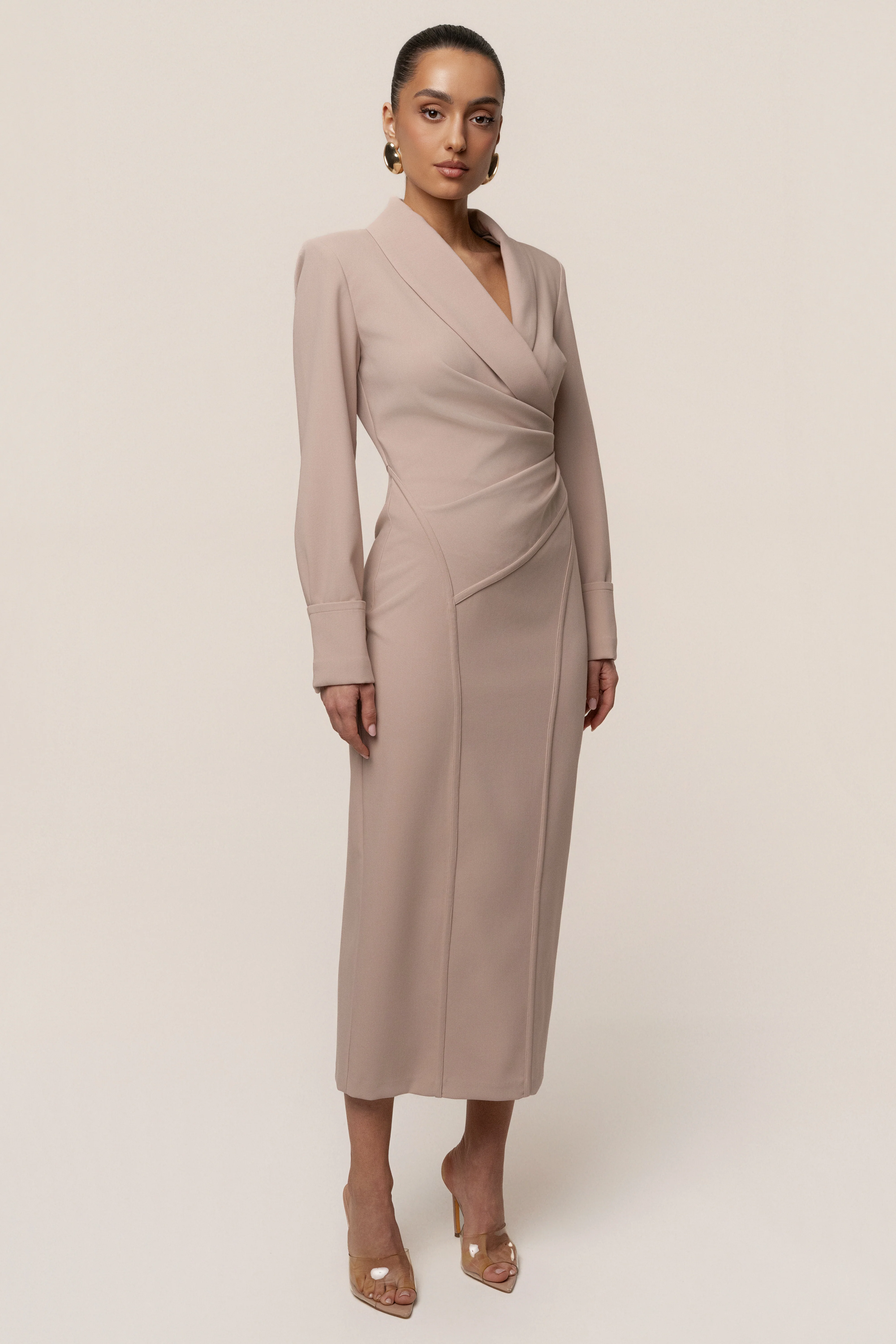 Taupe Manifest Blazer Midi Dress - Image 7