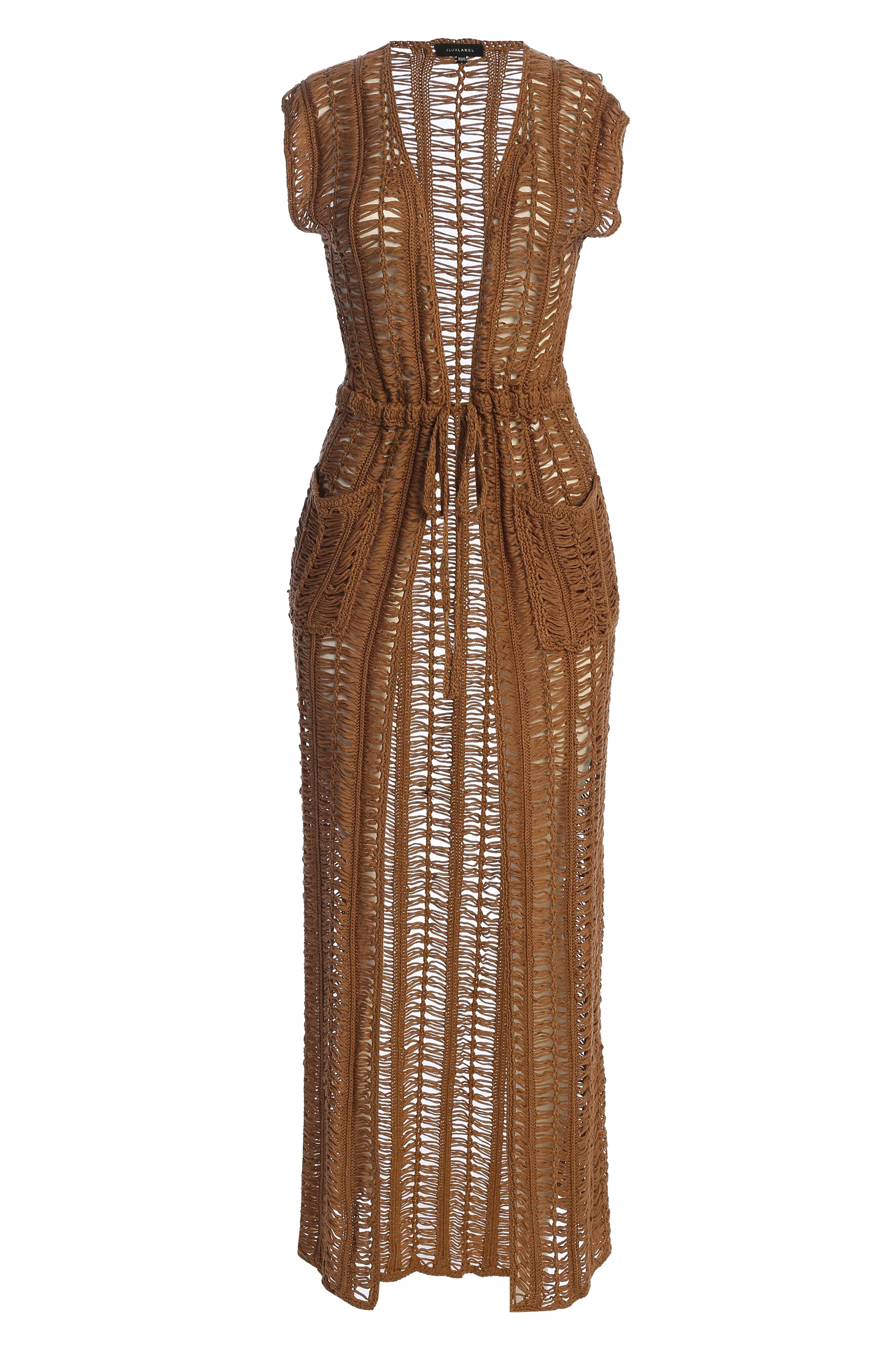 Taupe Marcelle Crochet Maxi Dress - Image 2