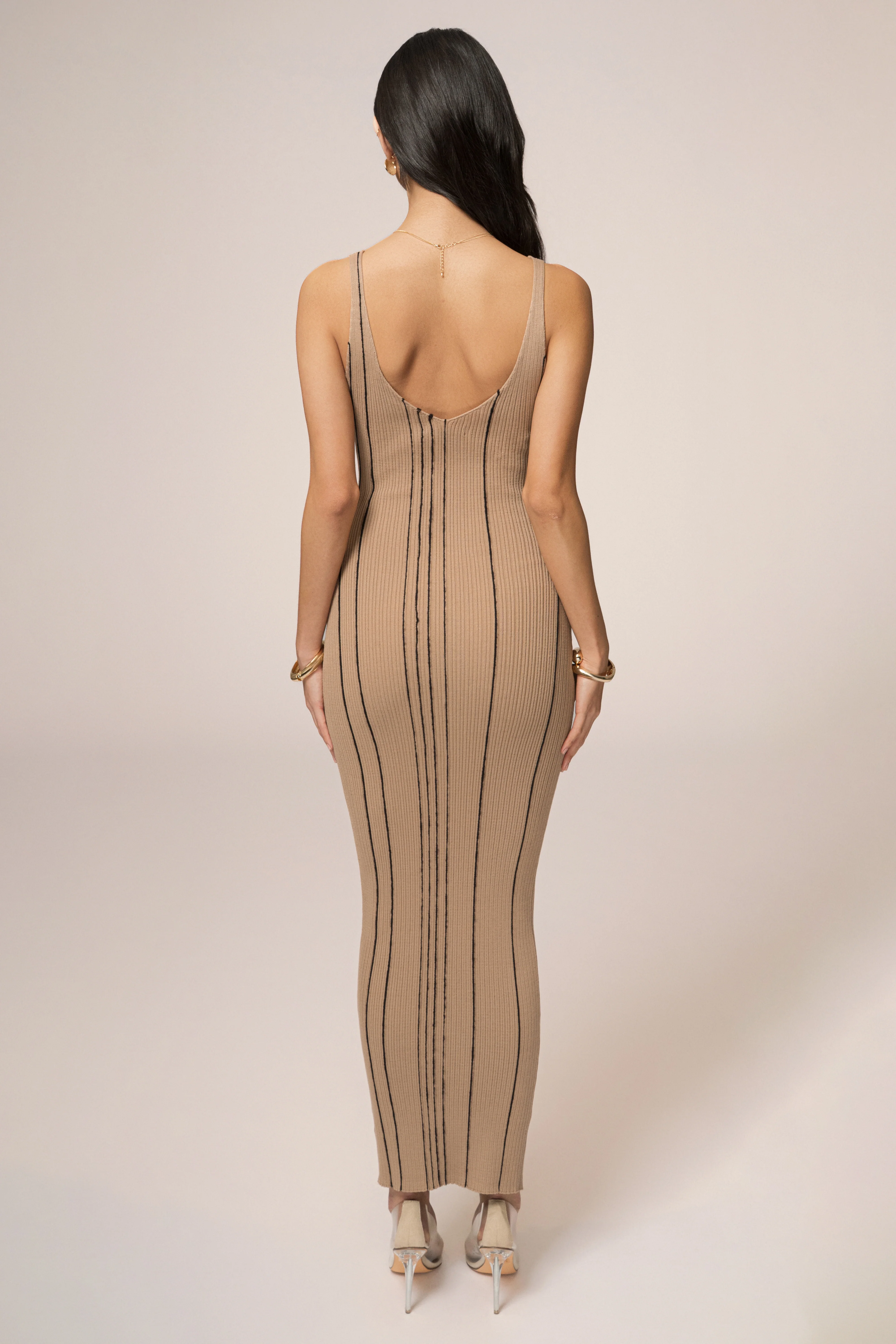 Taupe Sammi Seamed Maxi Dress - Image 8