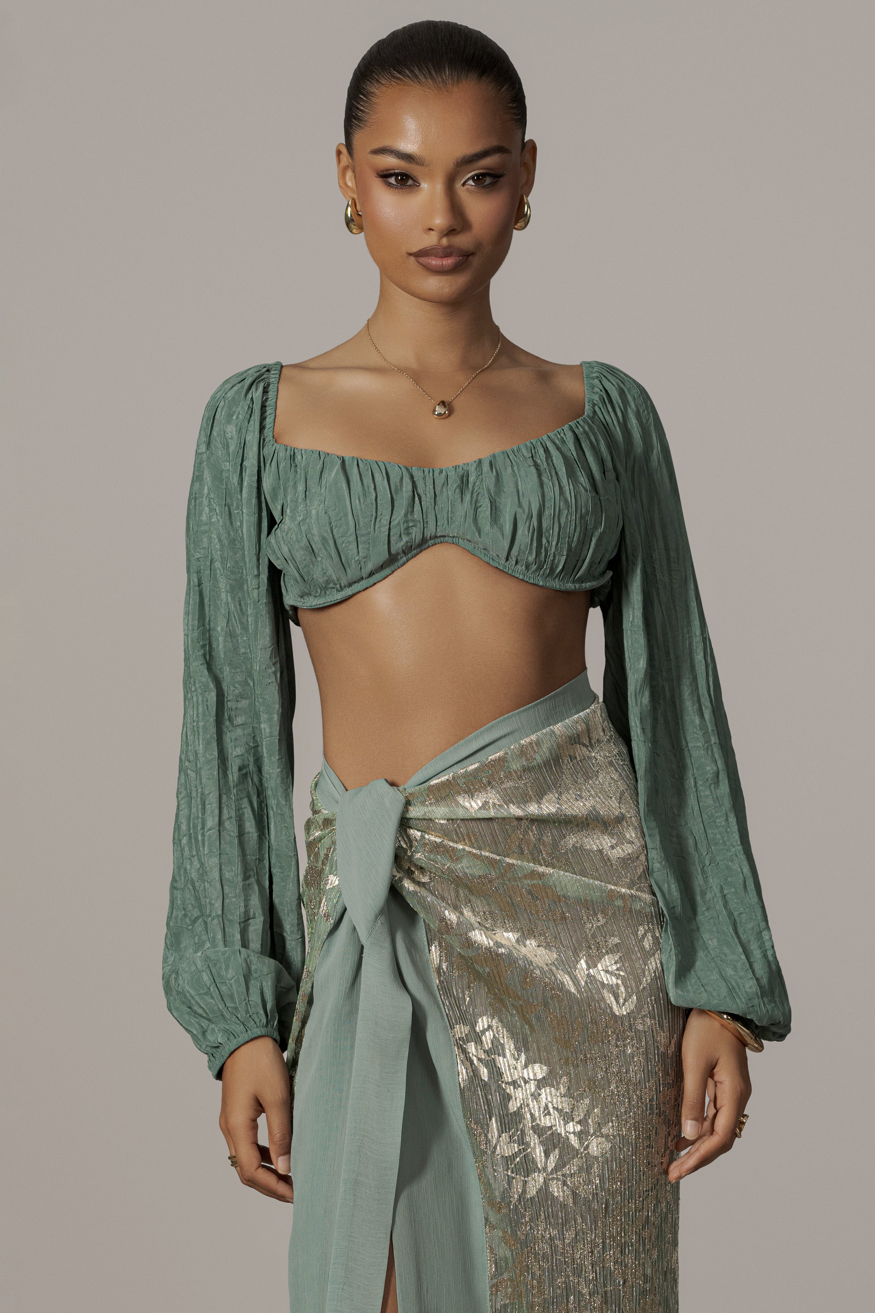 Teal Carey Long Sleeve Top - Image 2